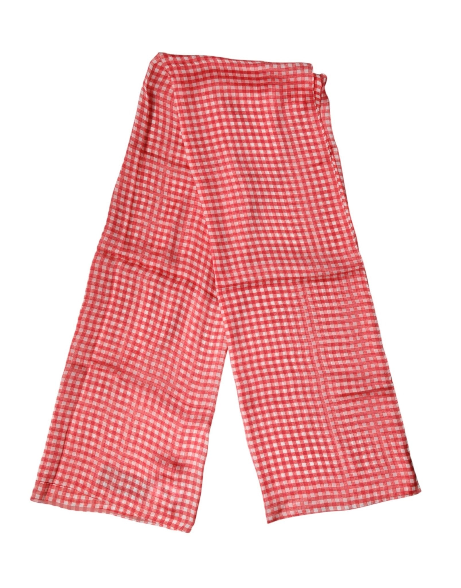 Dolce & Gabbana Red Checkered Plaid Neck Wrap Shawl Scarf - RIMODA