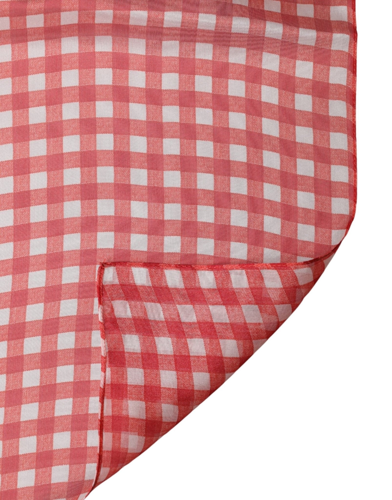 Dolce & Gabbana Red Checkered Plaid Neck Wrap Shawl Scarf - RIMODA
