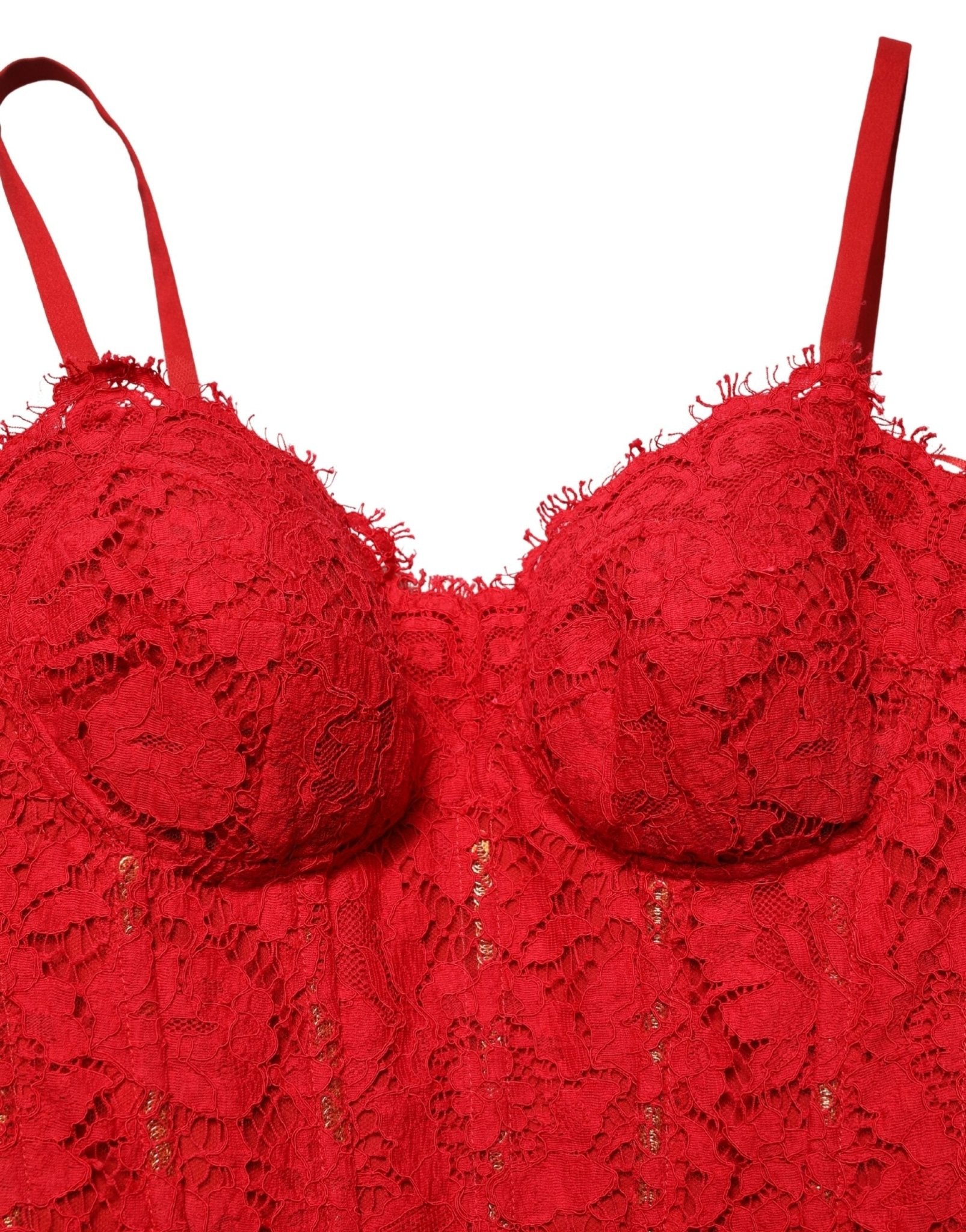 Dolce & Gabbana Red Corset Lace Bodice Draped Long Gown Dress - RIMODA