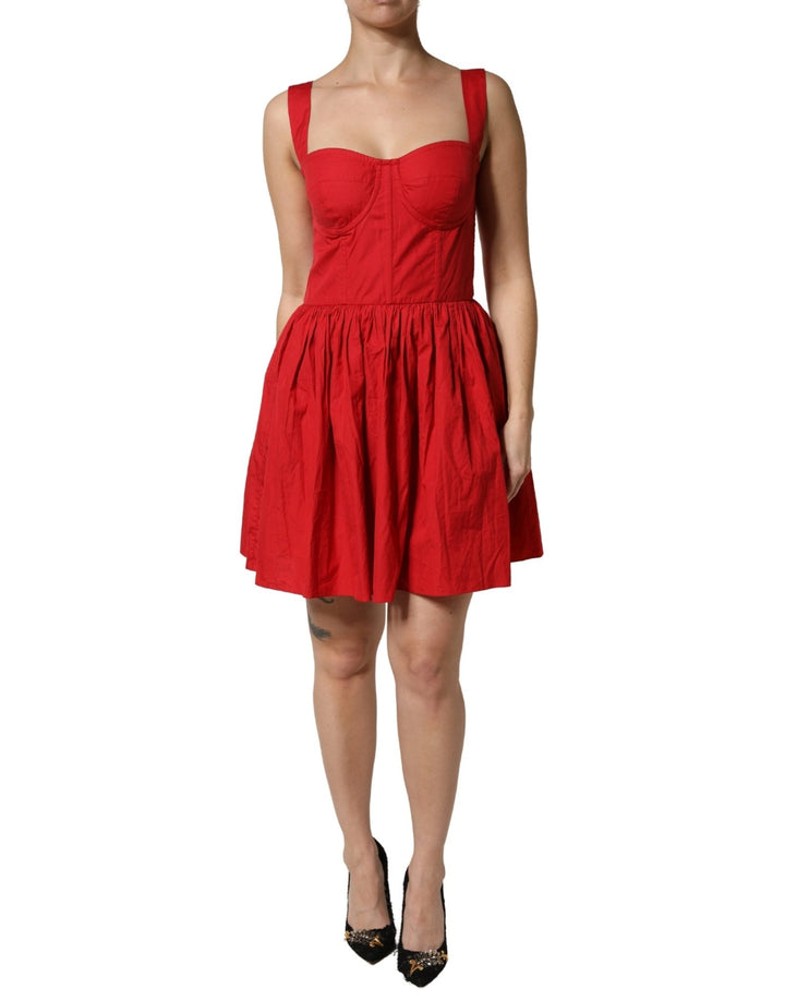 Dolce & Gabbana Red Cotton A-Line Sleeveless Mini Dress - RIMODA