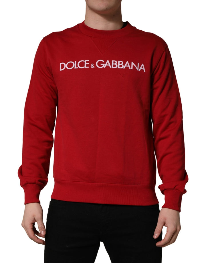 Dolce & Gabbana Red Cotton DG Logo Jersey Sweatshirt Sweater - RIMODA