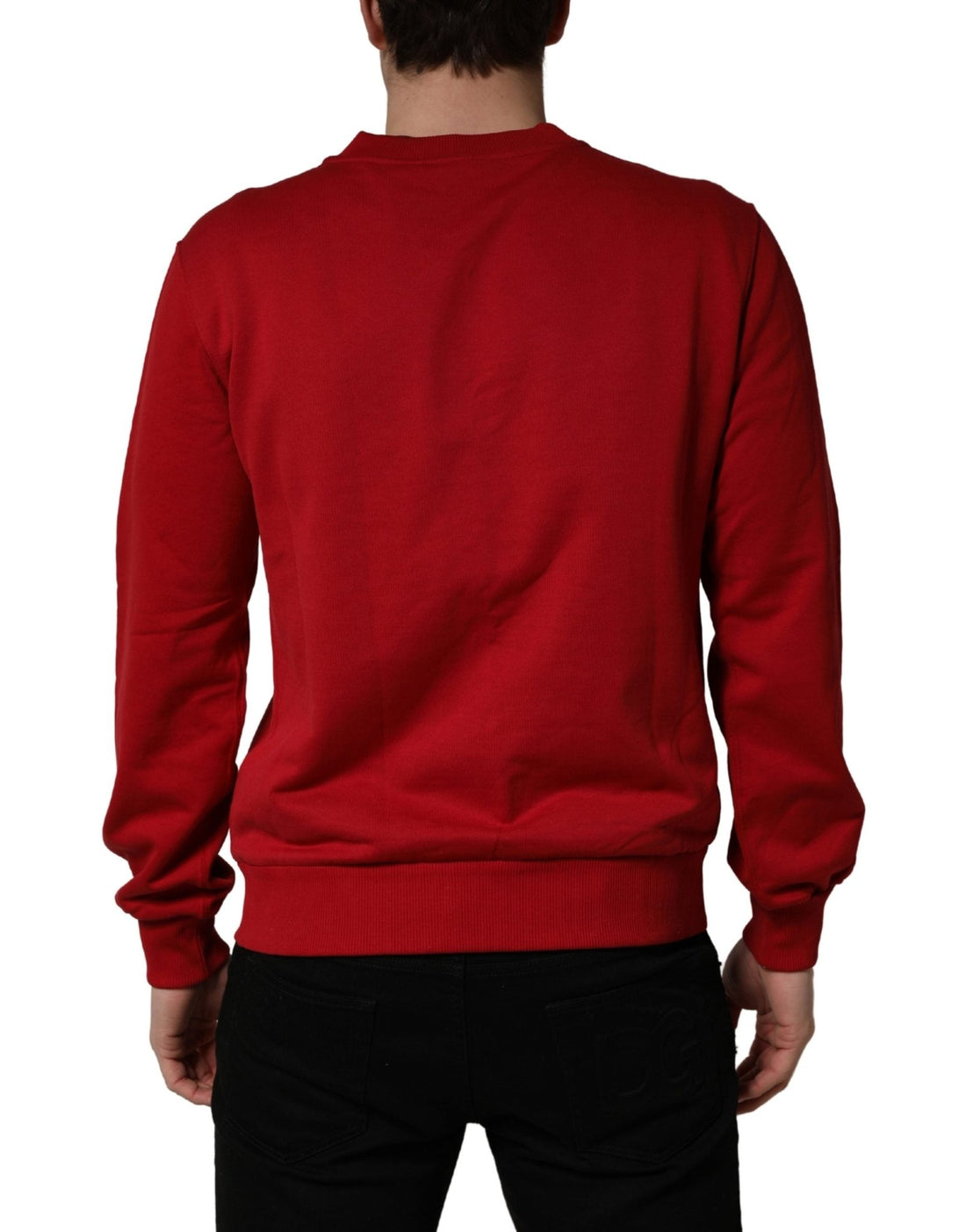 Dolce & Gabbana Red Cotton DG Logo Jersey Sweatshirt Sweater - RIMODA