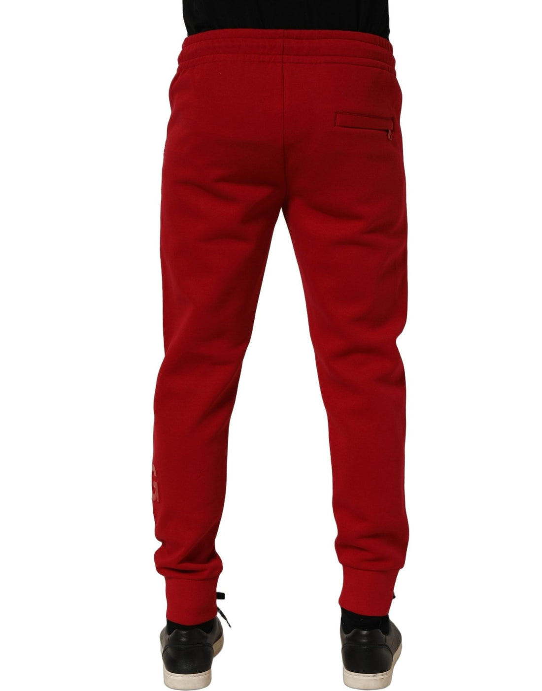 Dolce & Gabbana Red Cotton Drawstring Jogger Men Trouser Pants - RIMODA