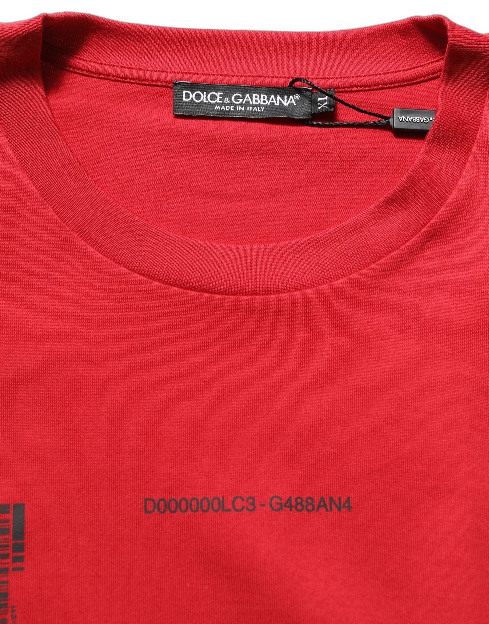 Dolce & Gabbana Red Cotton Graphic Print Crew Neck T-shirt - RIMODA