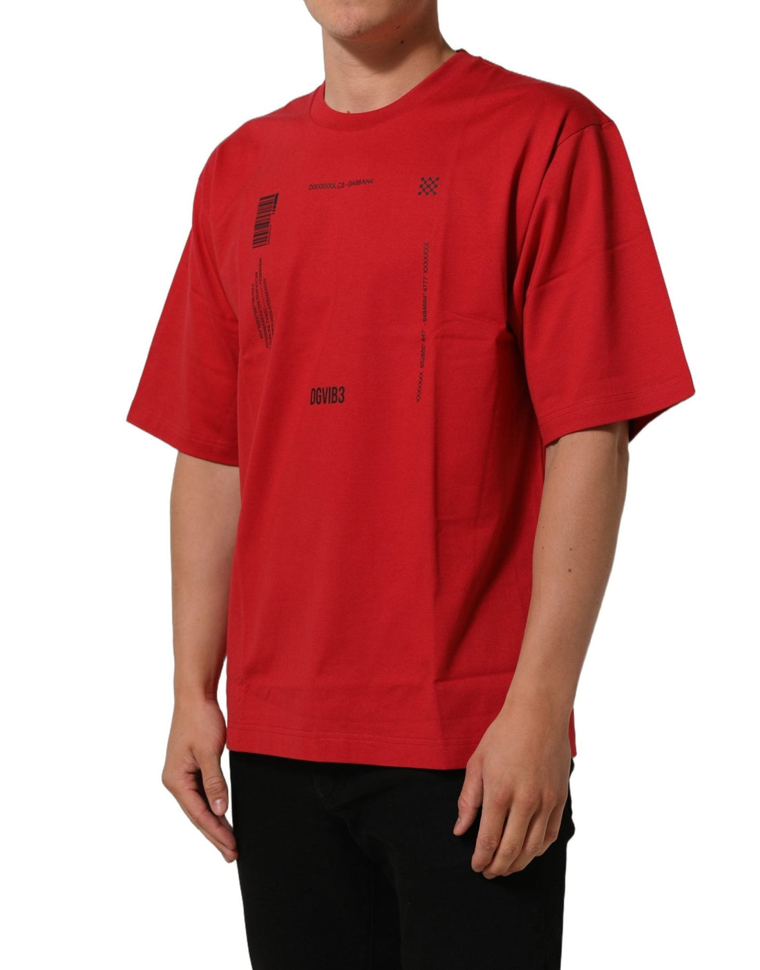 Dolce & Gabbana Red Cotton Graphic Print Crew Neck T-shirt - RIMODA
