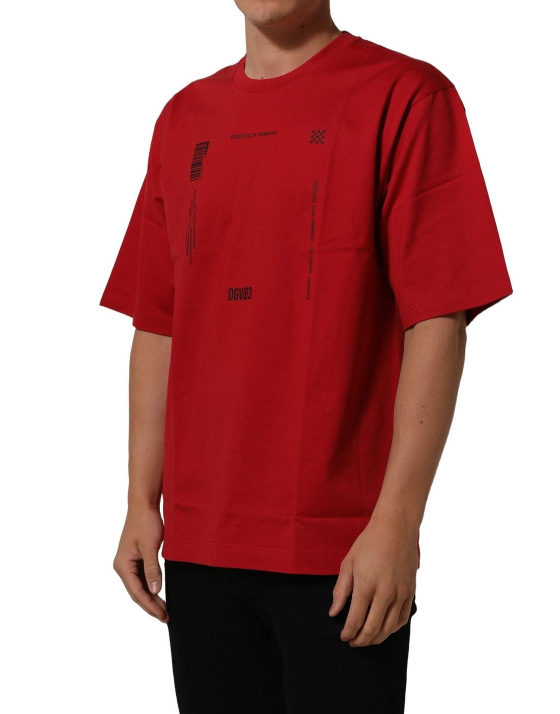 Dolce & Gabbana Red Cotton Graphic Print Crew Neck T-shirt - RIMODA