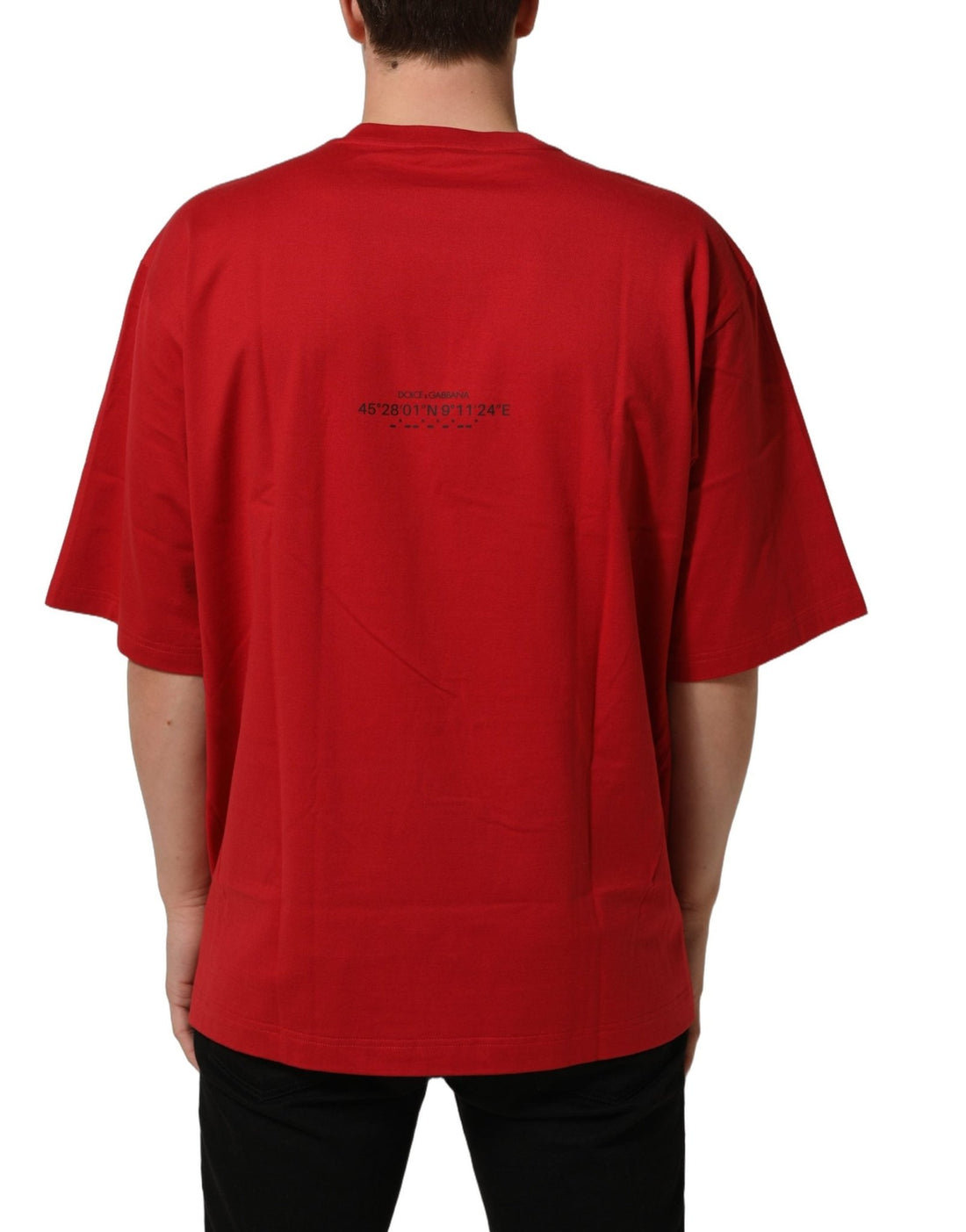 Dolce & Gabbana Red Cotton Graphic Print Crew Neck T-shirt - RIMODA
