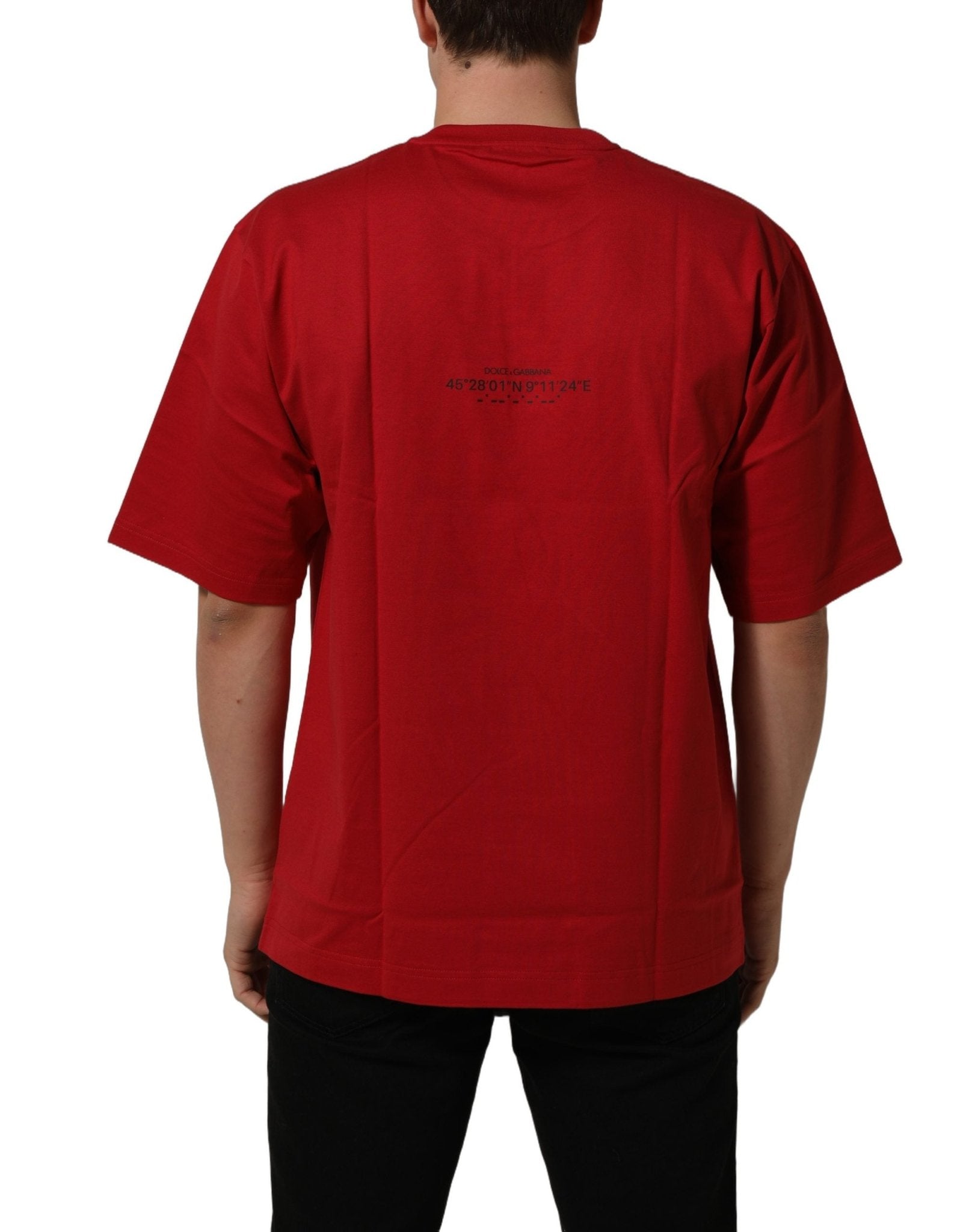 Dolce & Gabbana Red Cotton Graphic Print Crew Neck T-shirt - RIMODA
