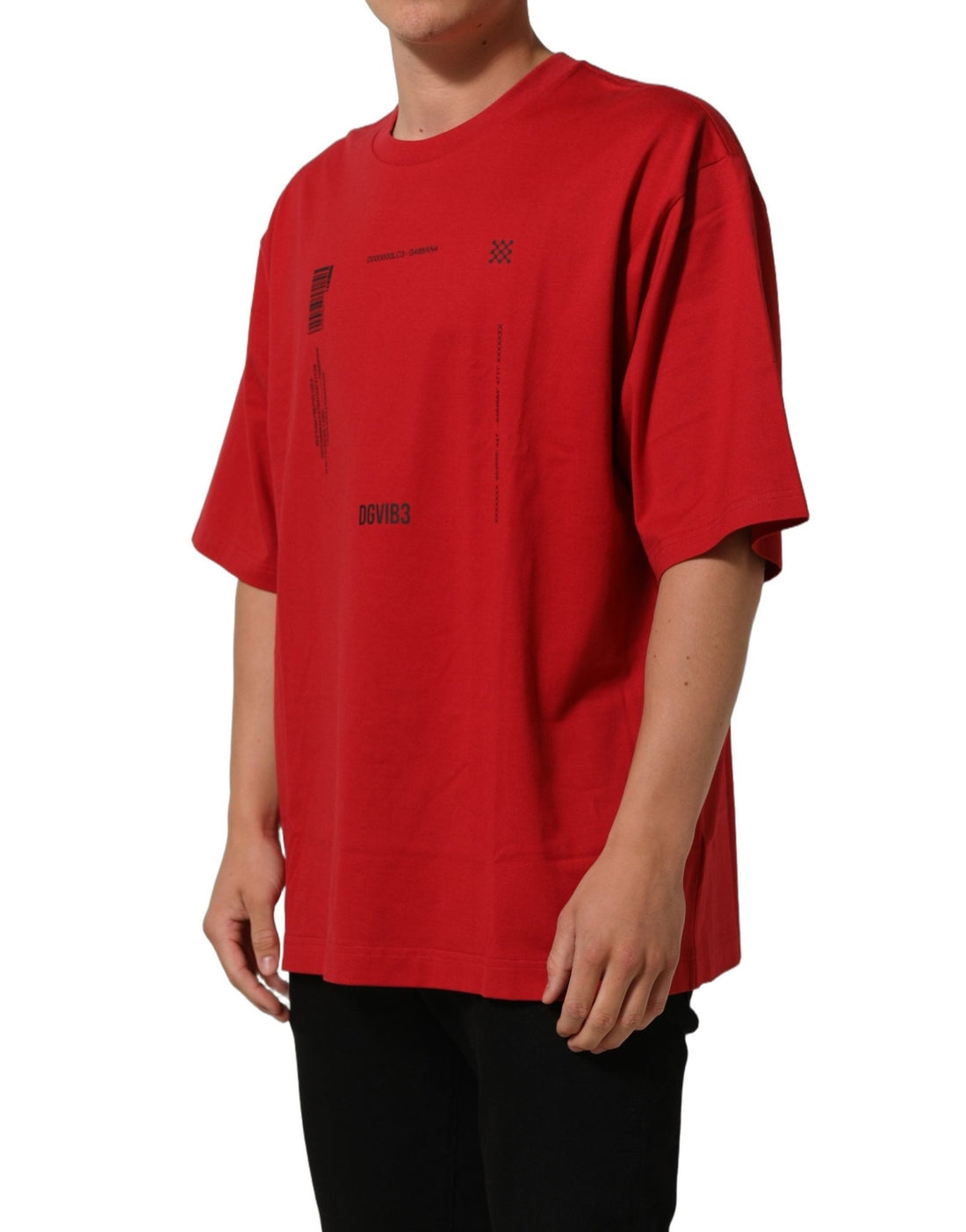 Dolce & Gabbana Red Cotton Graphic Print Crew Neck T-shirt - RIMODA