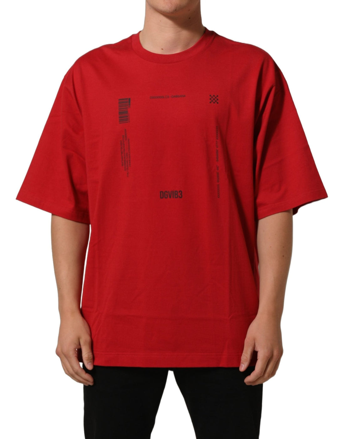 Dolce & Gabbana Red Cotton Graphic Print Crew Neck T-shirt - RIMODA