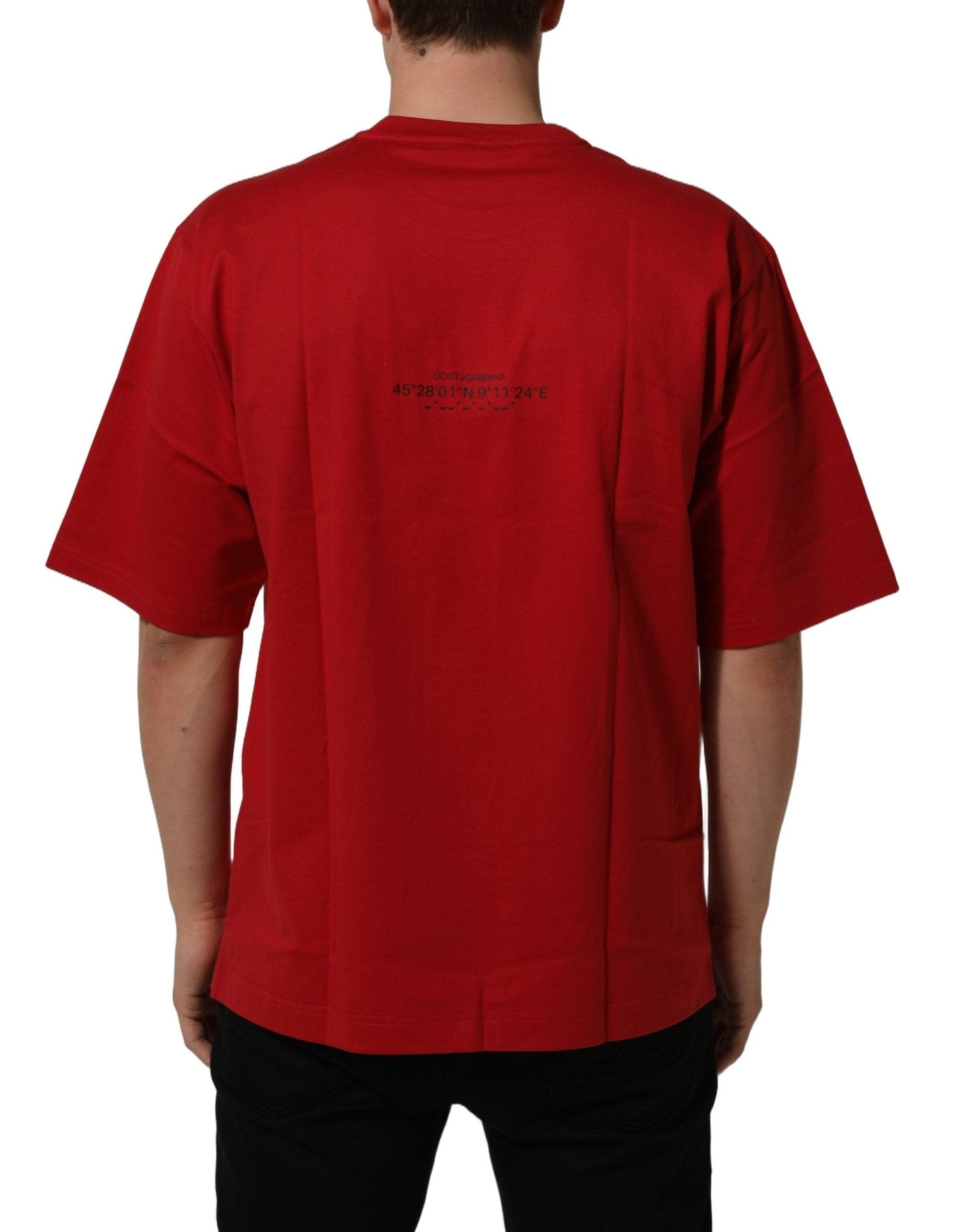 Dolce & Gabbana Red Cotton Graphic Print Crew Neck T-shirt - RIMODA