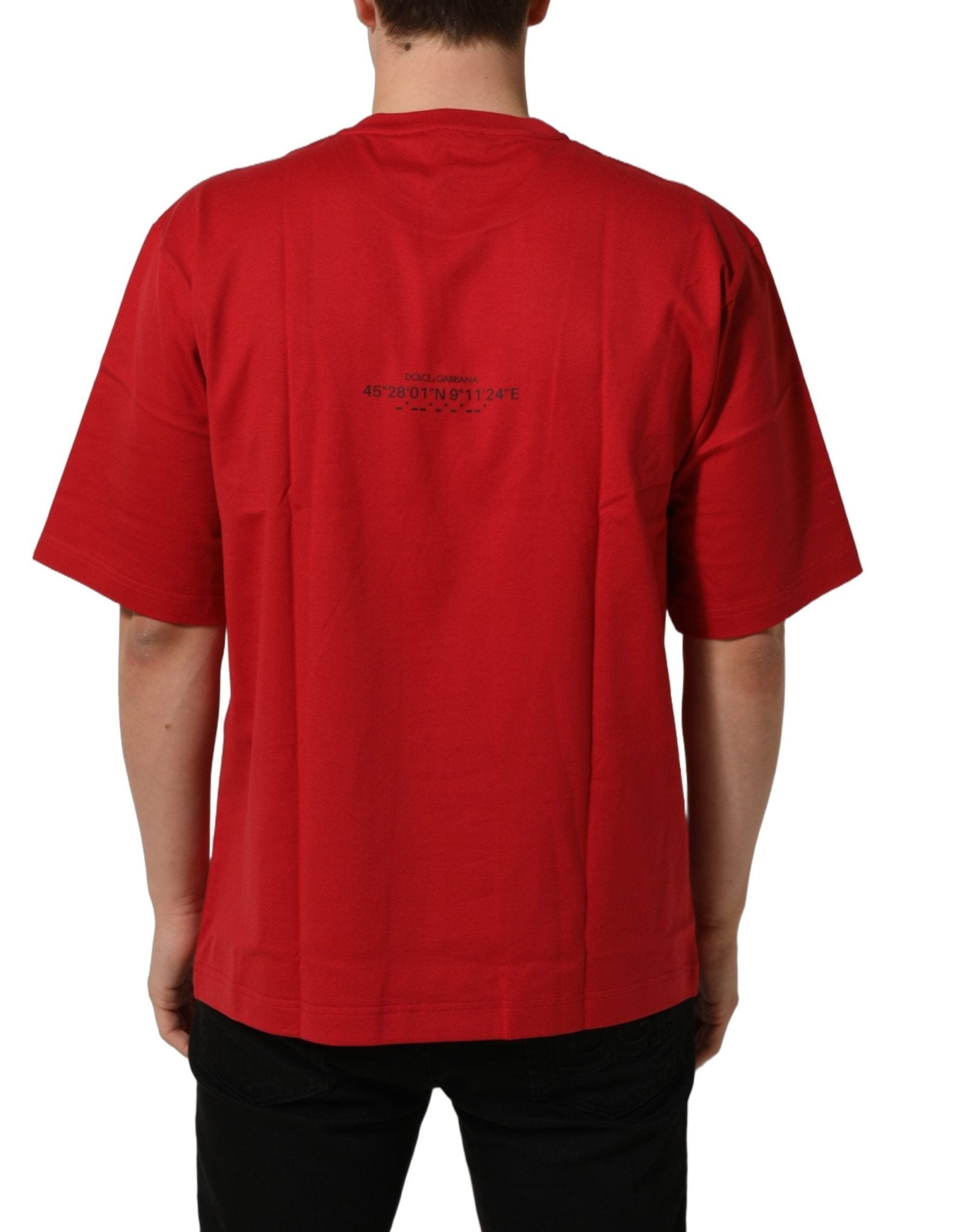 Dolce & Gabbana Red Cotton Graphic Print Crew Neck T-shirt - RIMODA