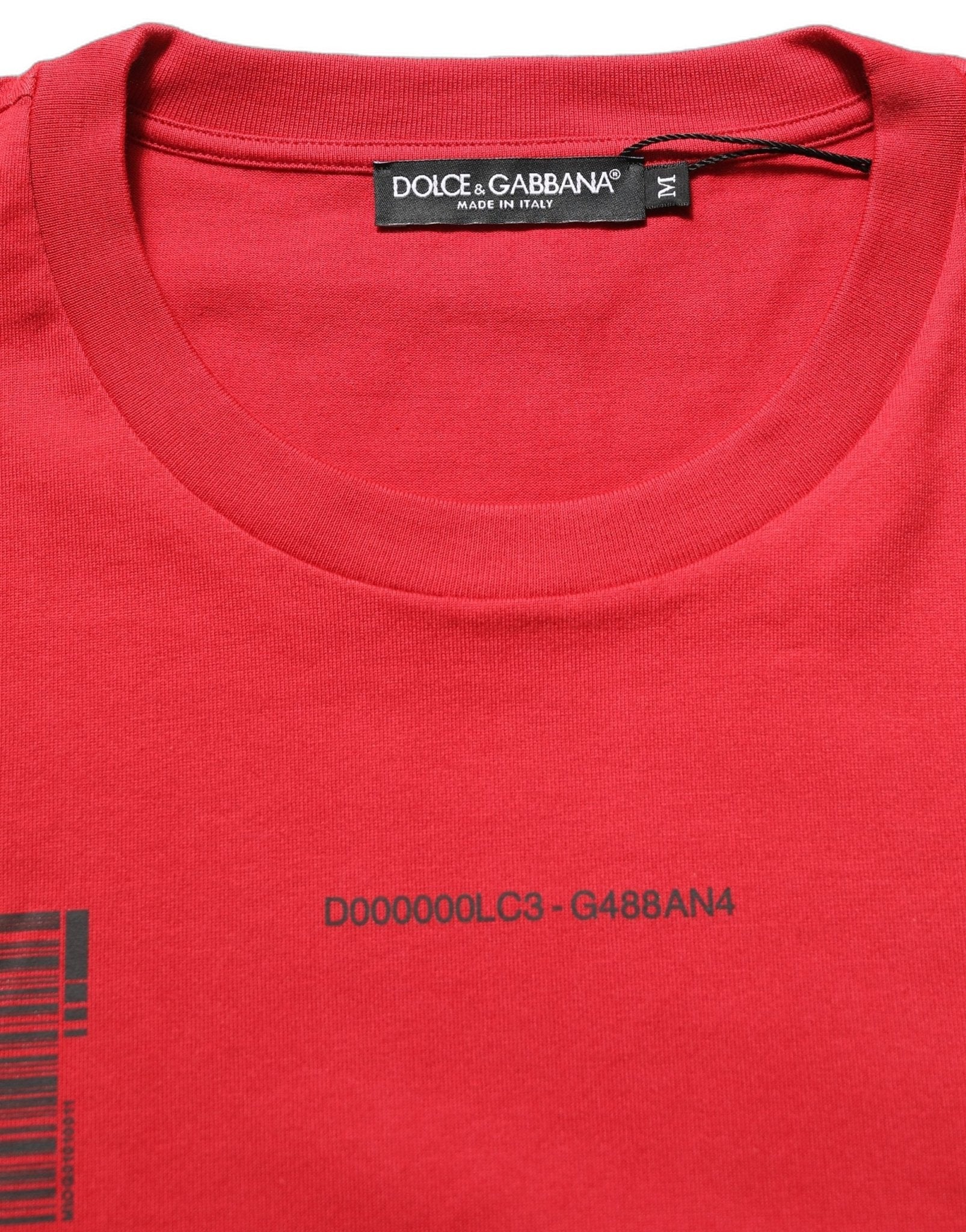 Dolce & Gabbana Red Cotton Graphic Print Crew Neck T-shirt - RIMODA