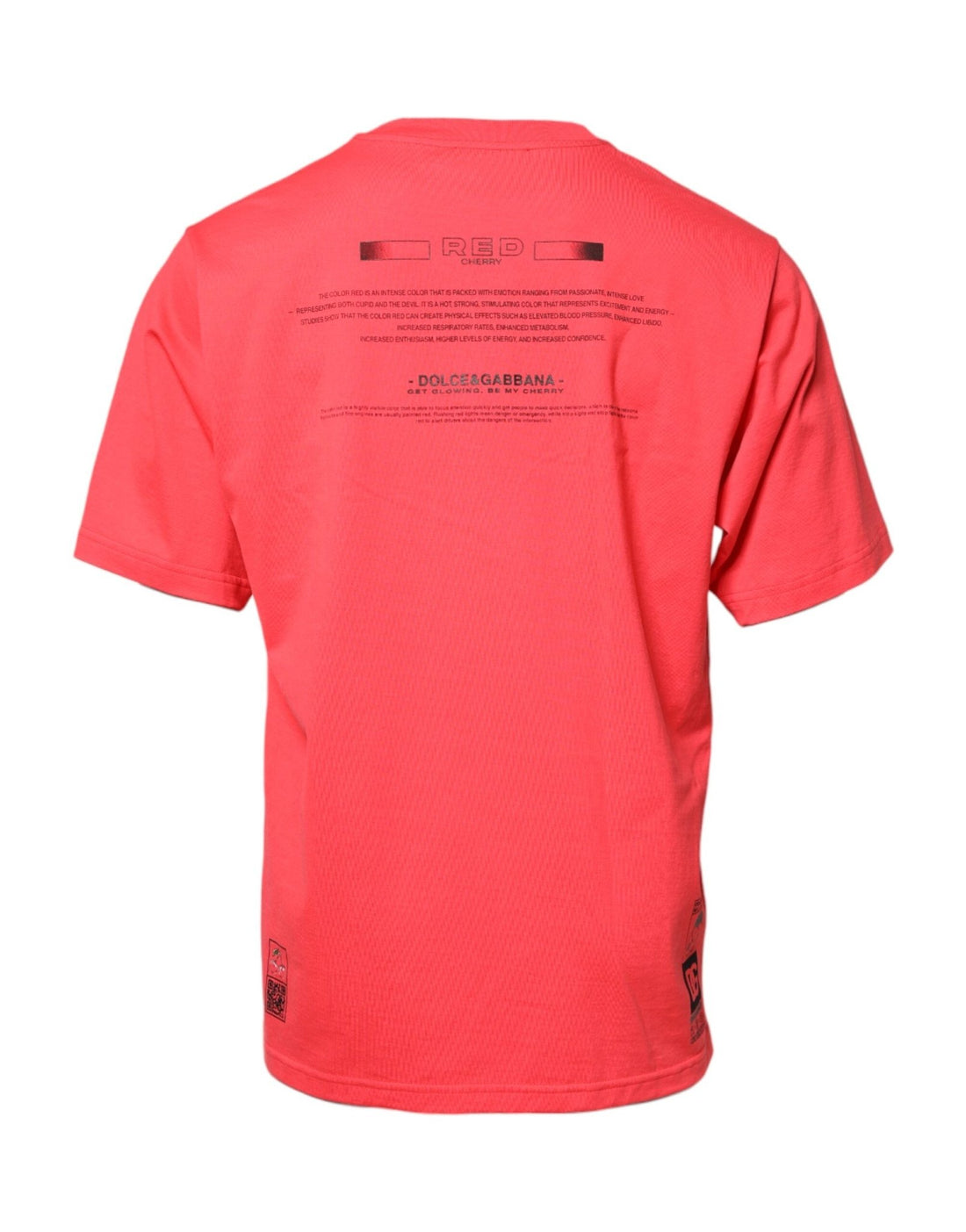 Dolce & Gabbana Red Cotton Lettering Print Crew Neck T-shirt - RIMODA