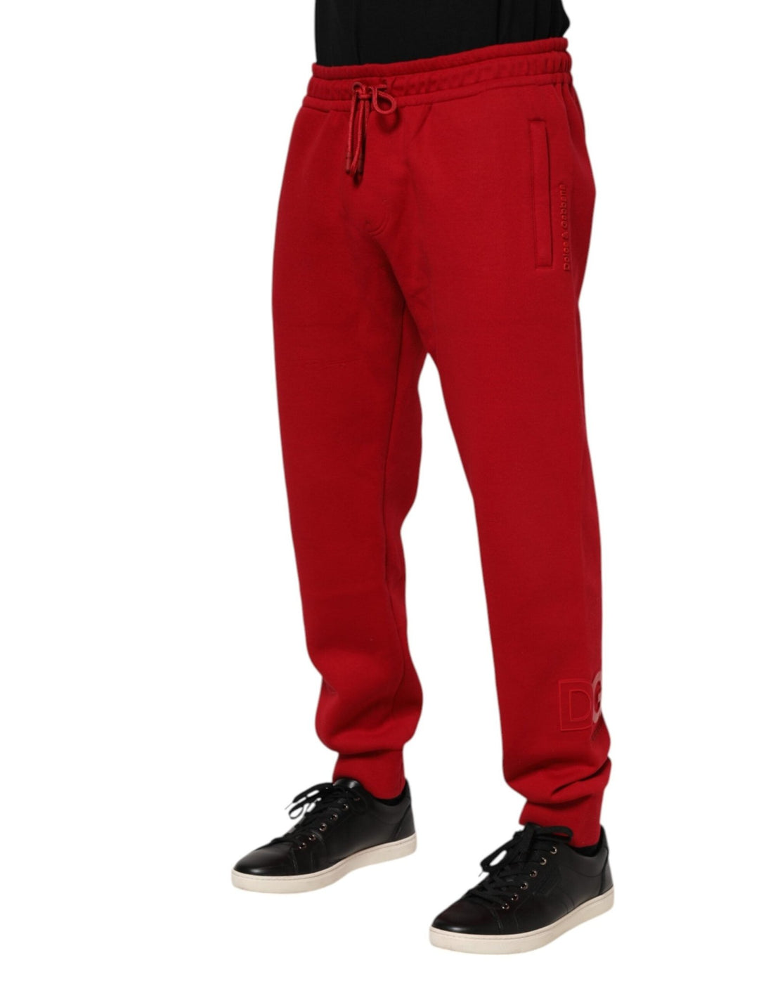 Dolce & Gabbana Red Cotton Logo Jogger Men Sweatpants Pants - RIMODA