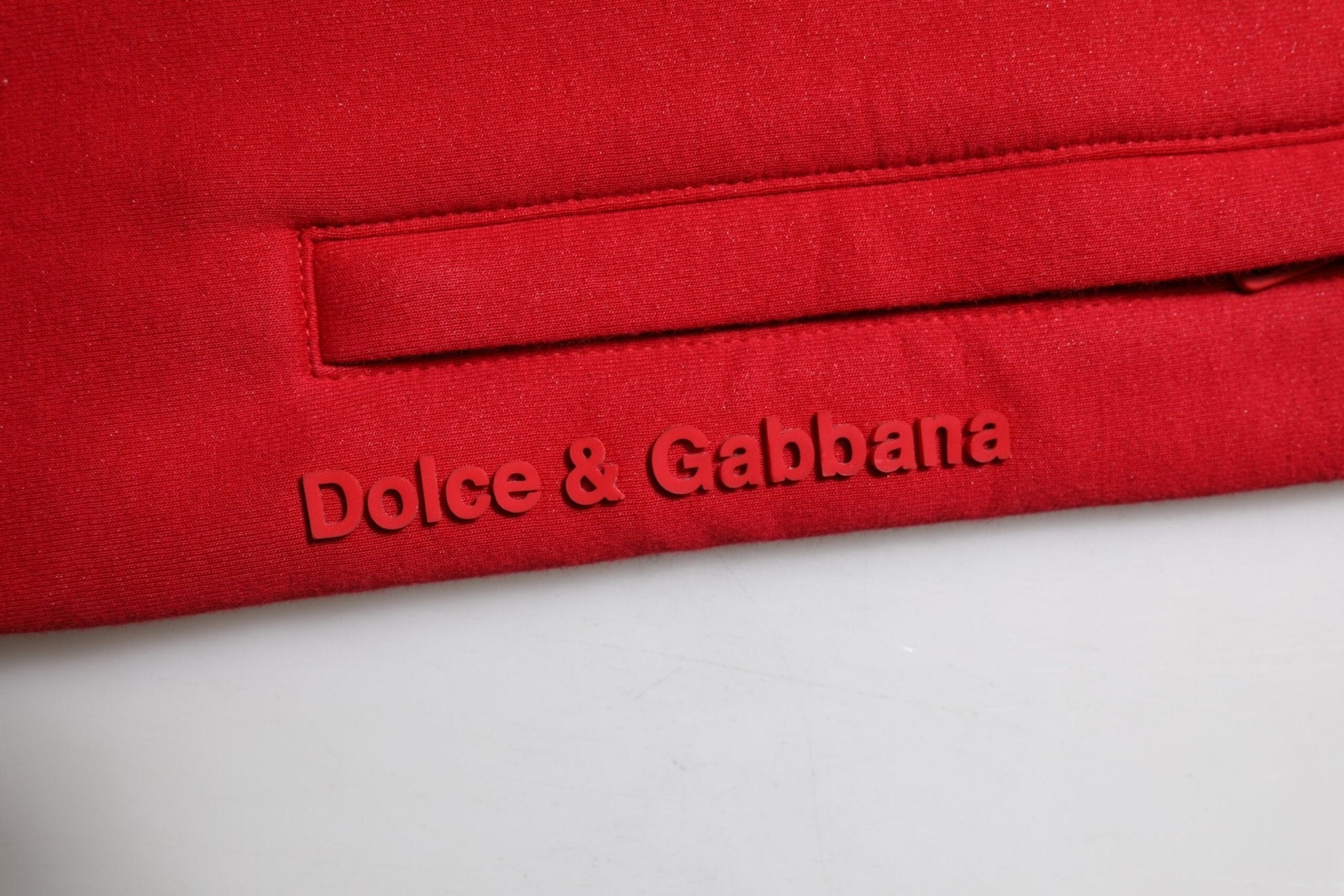 Dolce & Gabbana Red Cotton Logo Jogger Men Sweatpants Pants - RIMODA