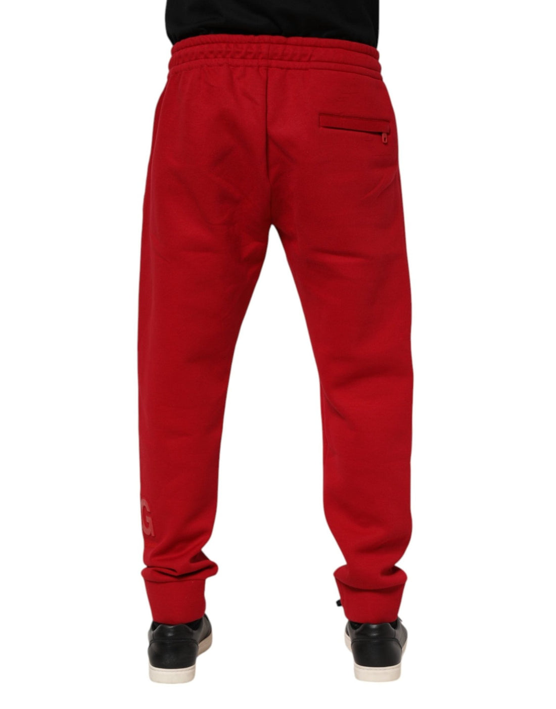 Dolce & Gabbana Red Cotton Logo Jogger Men Sweatpants Pants - RIMODA