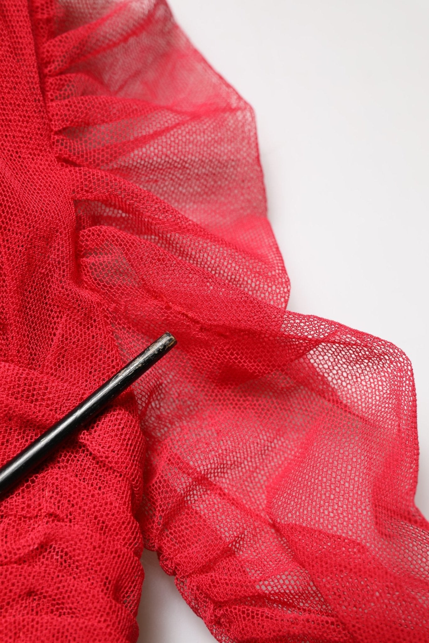 Dolce & Gabbana Red Cotton Ruched Stretch Tulle Midi Dress - RIMODA