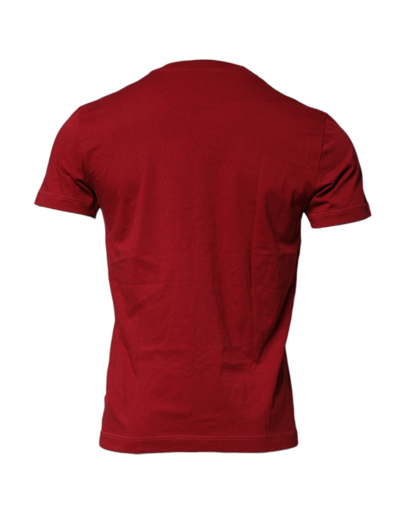 Dolce & Gabbana Red Cotton Short Sleeves Crew Neck T-shirt - RIMODA