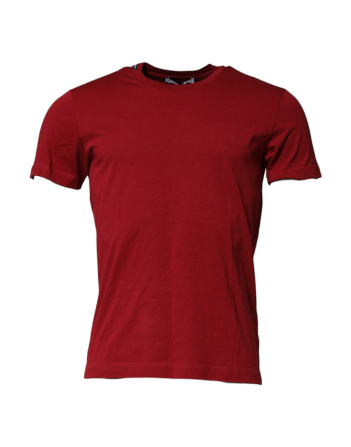 Dolce & Gabbana Red Cotton Short Sleeves Crew Neck T-shirt - RIMODA