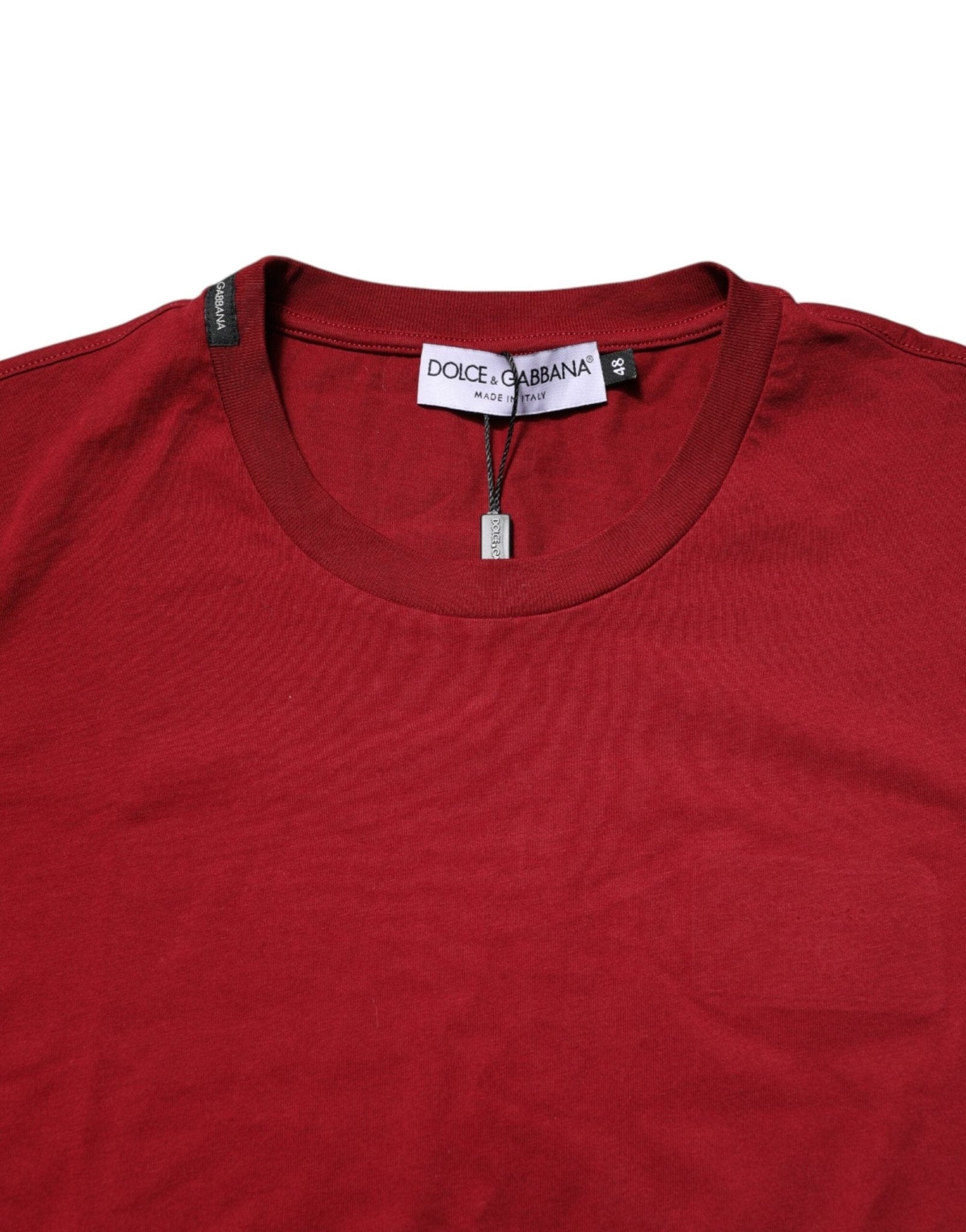 Dolce & Gabbana Red Cotton Short Sleeves Crew Neck T-shirt - RIMODA