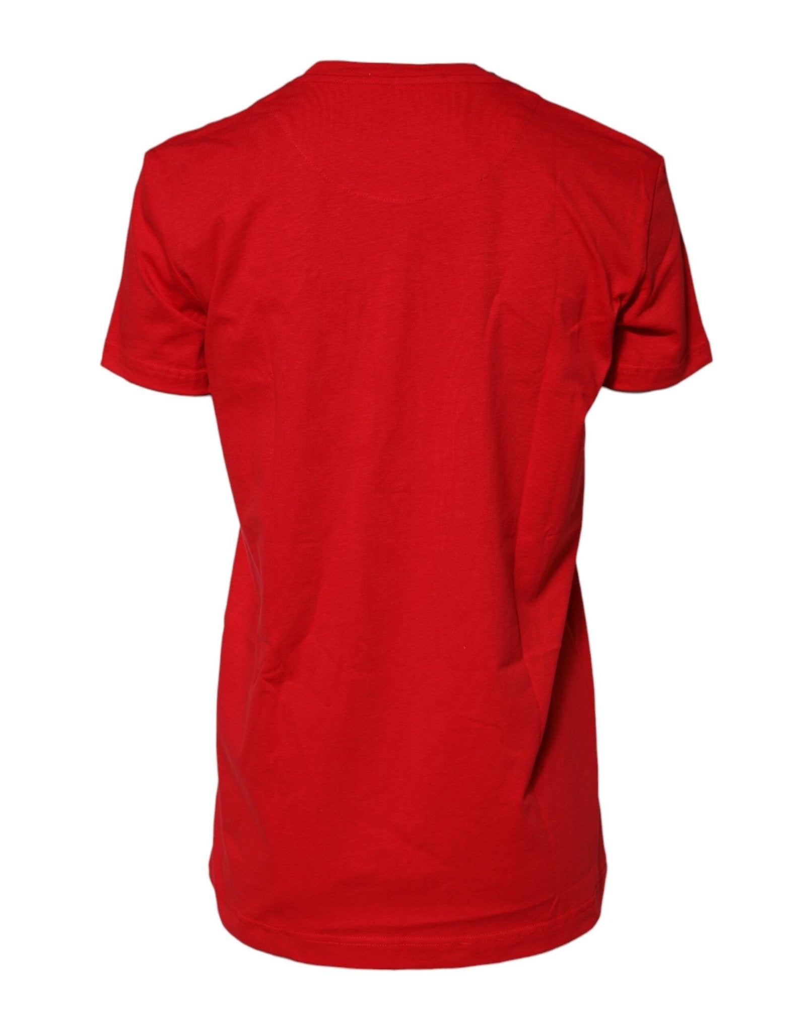 Dolce & Gabbana Red Cotton Short Sleeves Crew Neck Top T-shirt - RIMODA