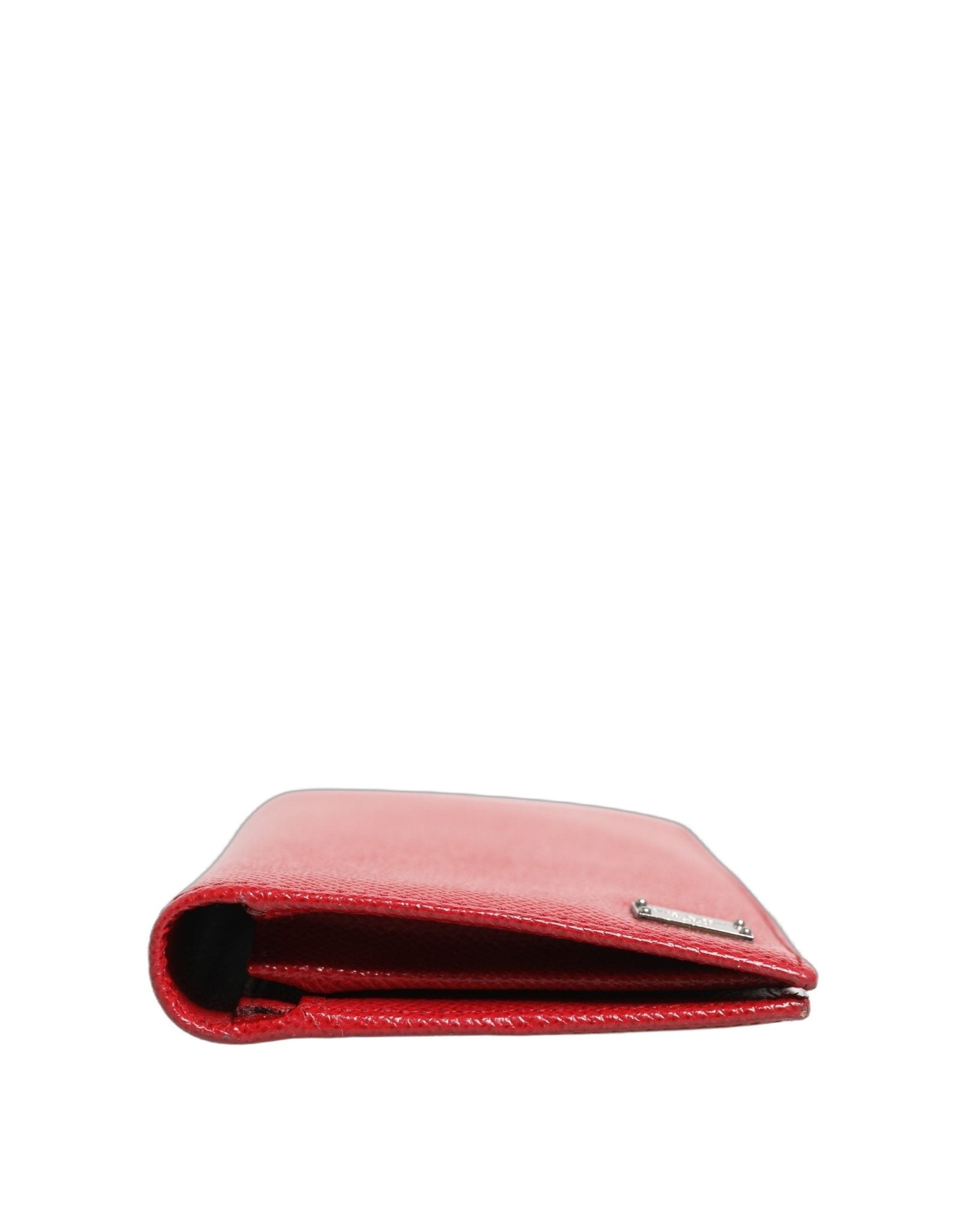 Dolce & Gabbana Red Dauphine Leather ID Men Card Holder Bifold Wallet - RIMODA