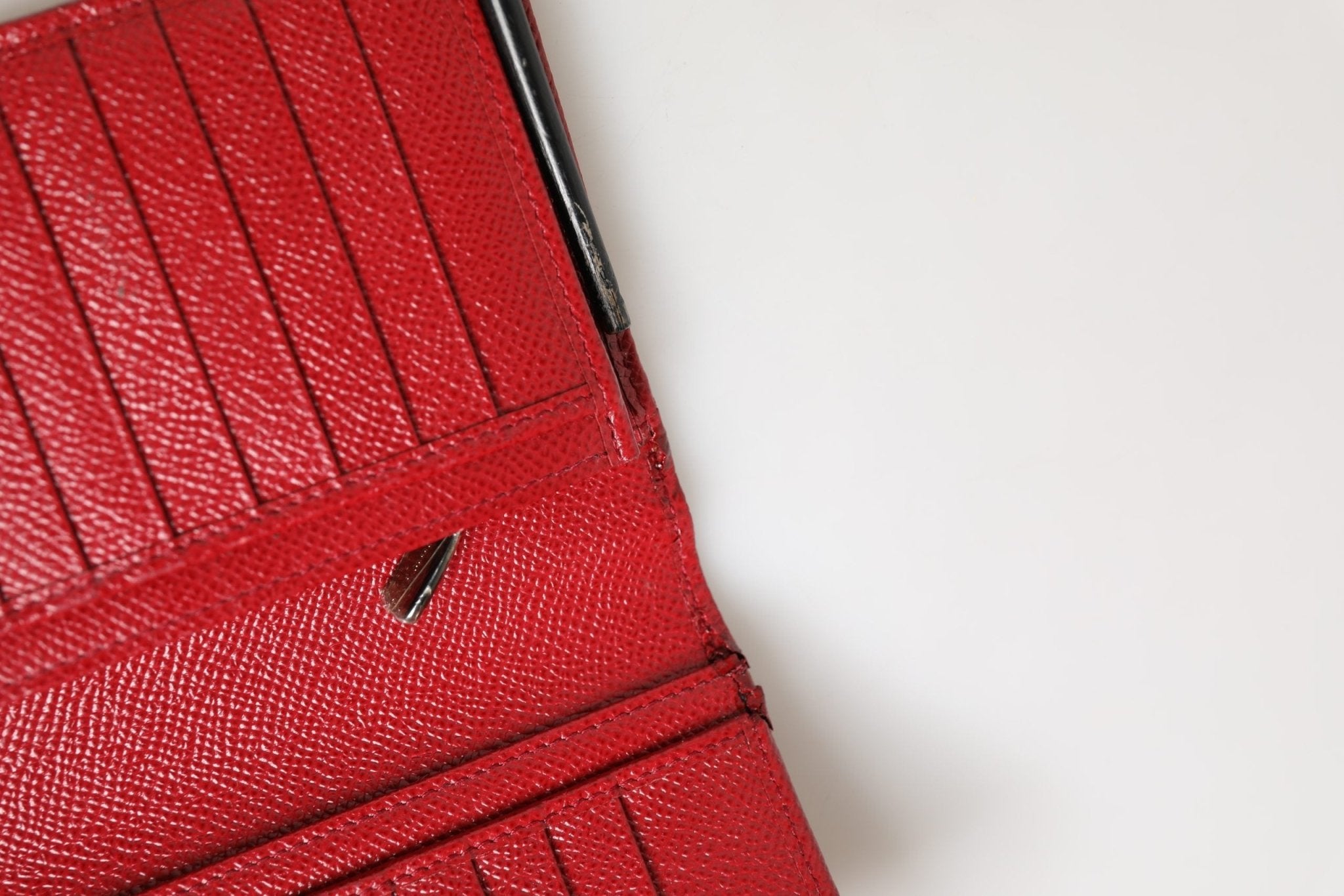 Dolce & Gabbana Red Dauphine Leather ID Men Card Holder Bifold Wallet - RIMODA
