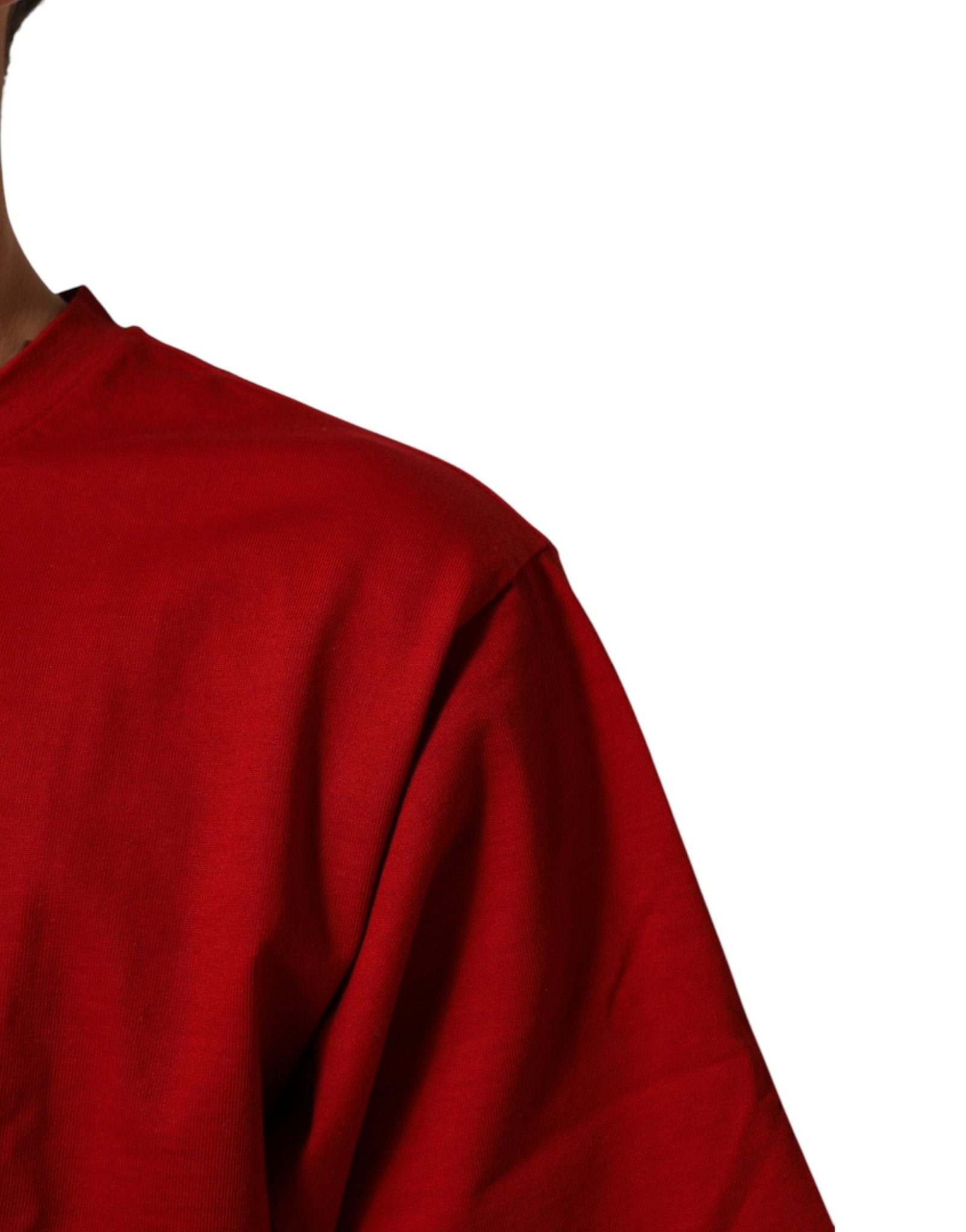 Dolce & Gabbana Red DG Eye Print Cotton Crew Neck T-shirt - RIMODA