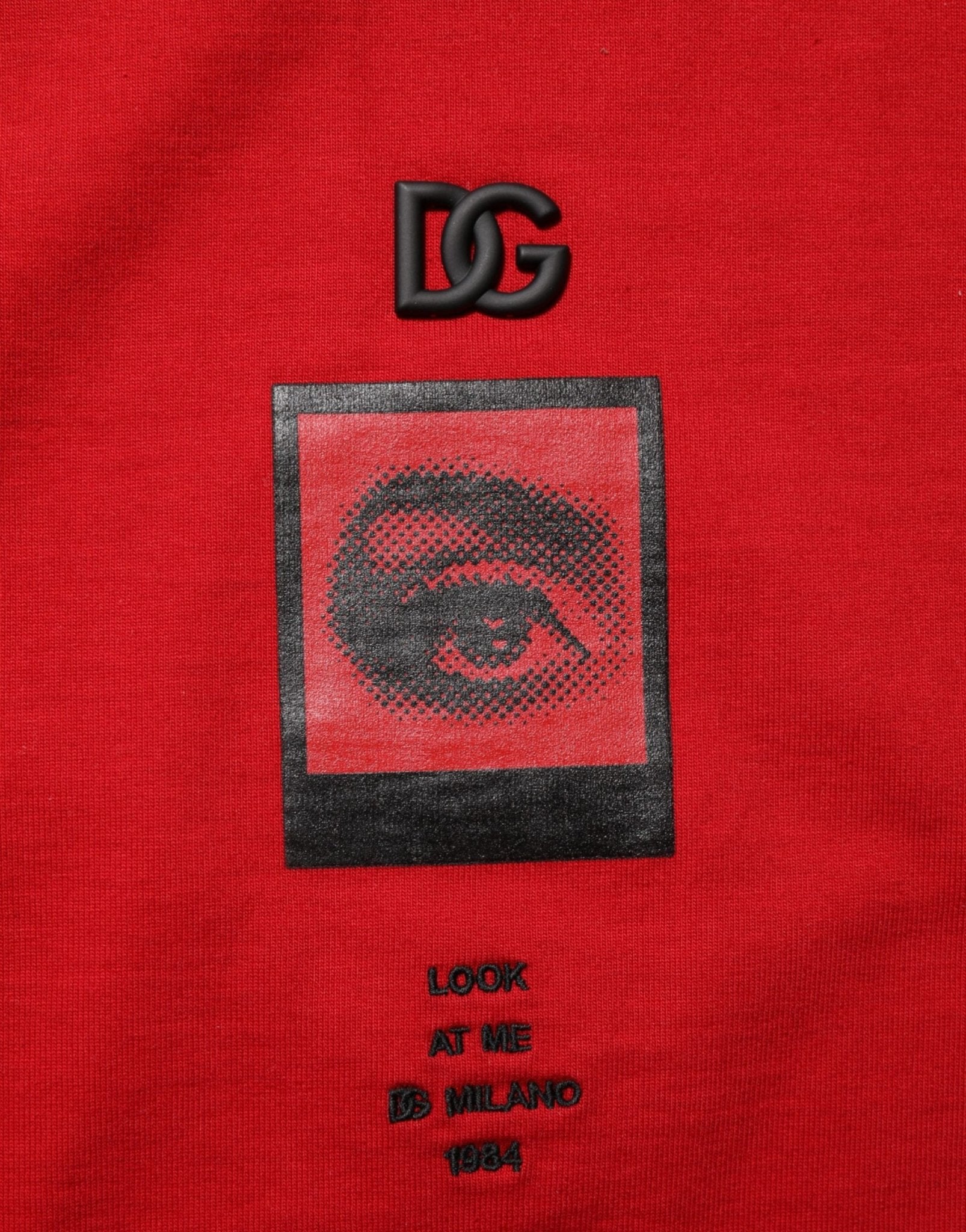 Dolce & Gabbana Red DG Eye Print Cotton Crew Neck T-shirt - RIMODA