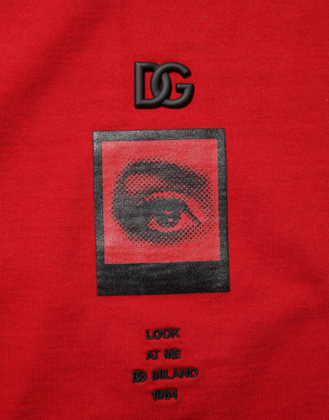 Dolce & Gabbana Red DG Eye Print Cotton Crew Neck T-shirt - RIMODA