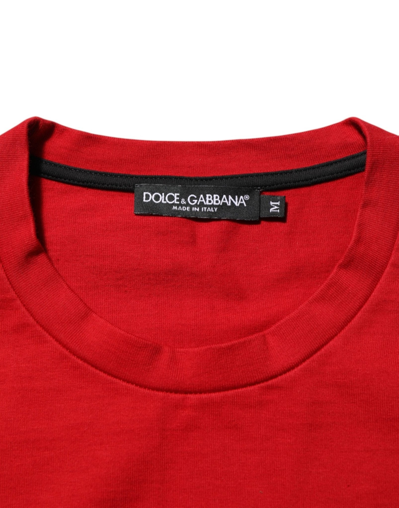 Dolce & Gabbana Red DG Eye Print Cotton Crew Neck T-shirt - RIMODA