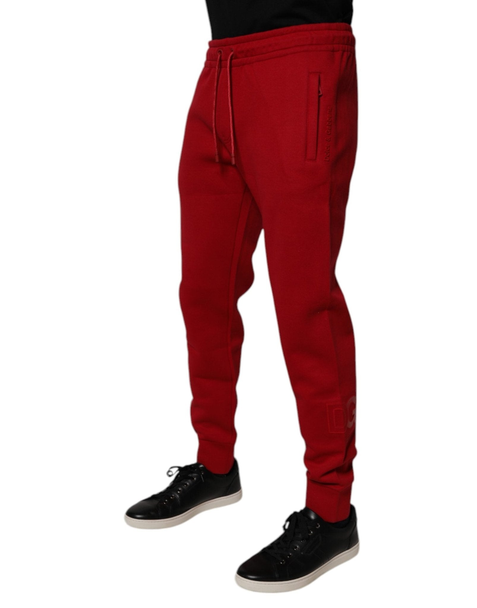 Dolce & Gabbana Red DG Logo Cotton Jogger Men Sweatpants Pants - RIMODA