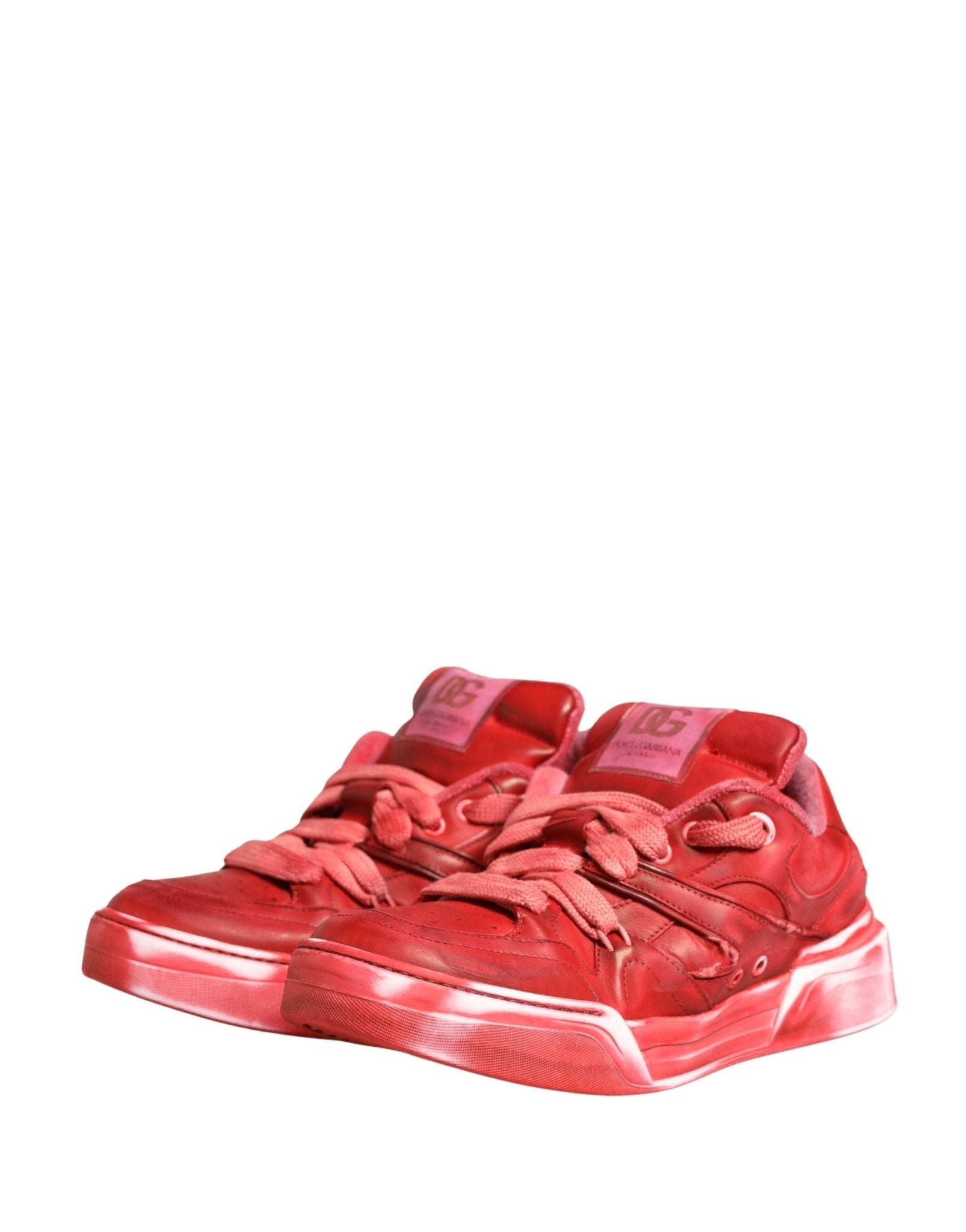 Dolce & Gabbana Red Distressed Suede Men Sneakers Shoes - RIMODA