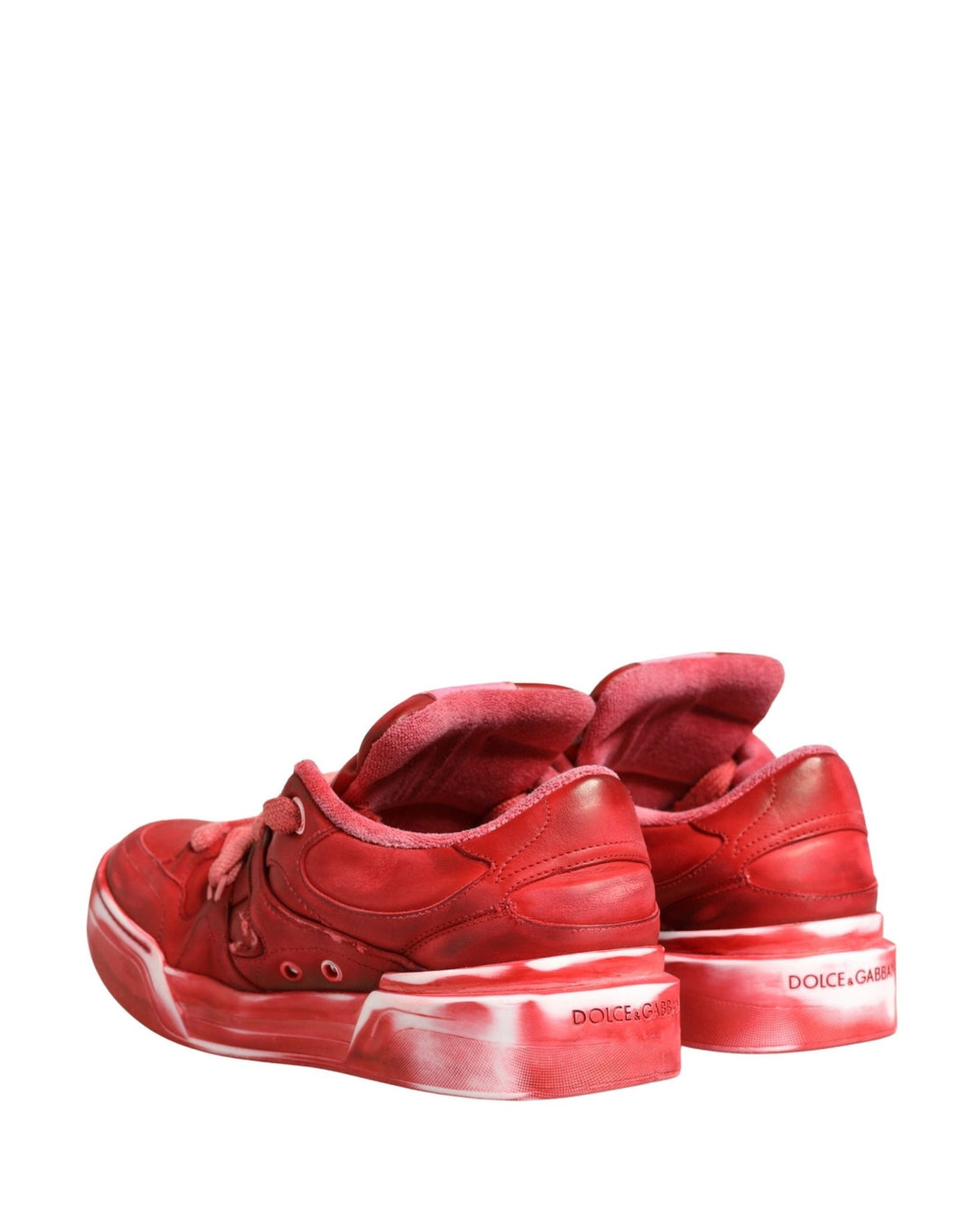 Dolce & Gabbana Red Distressed Suede Men Sneakers Shoes - RIMODA