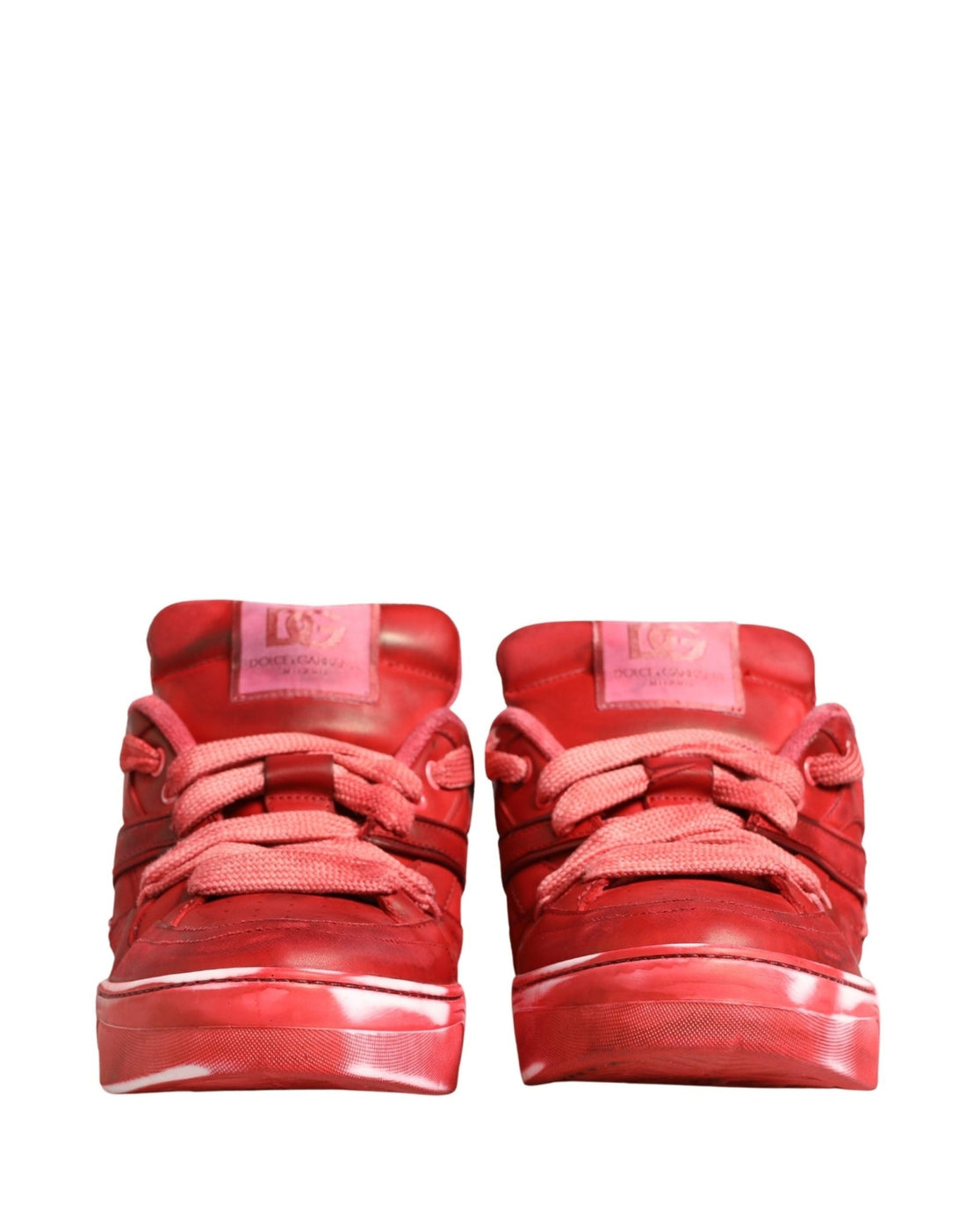 Dolce & Gabbana Red Distressed Suede Men Sneakers Shoes - RIMODA