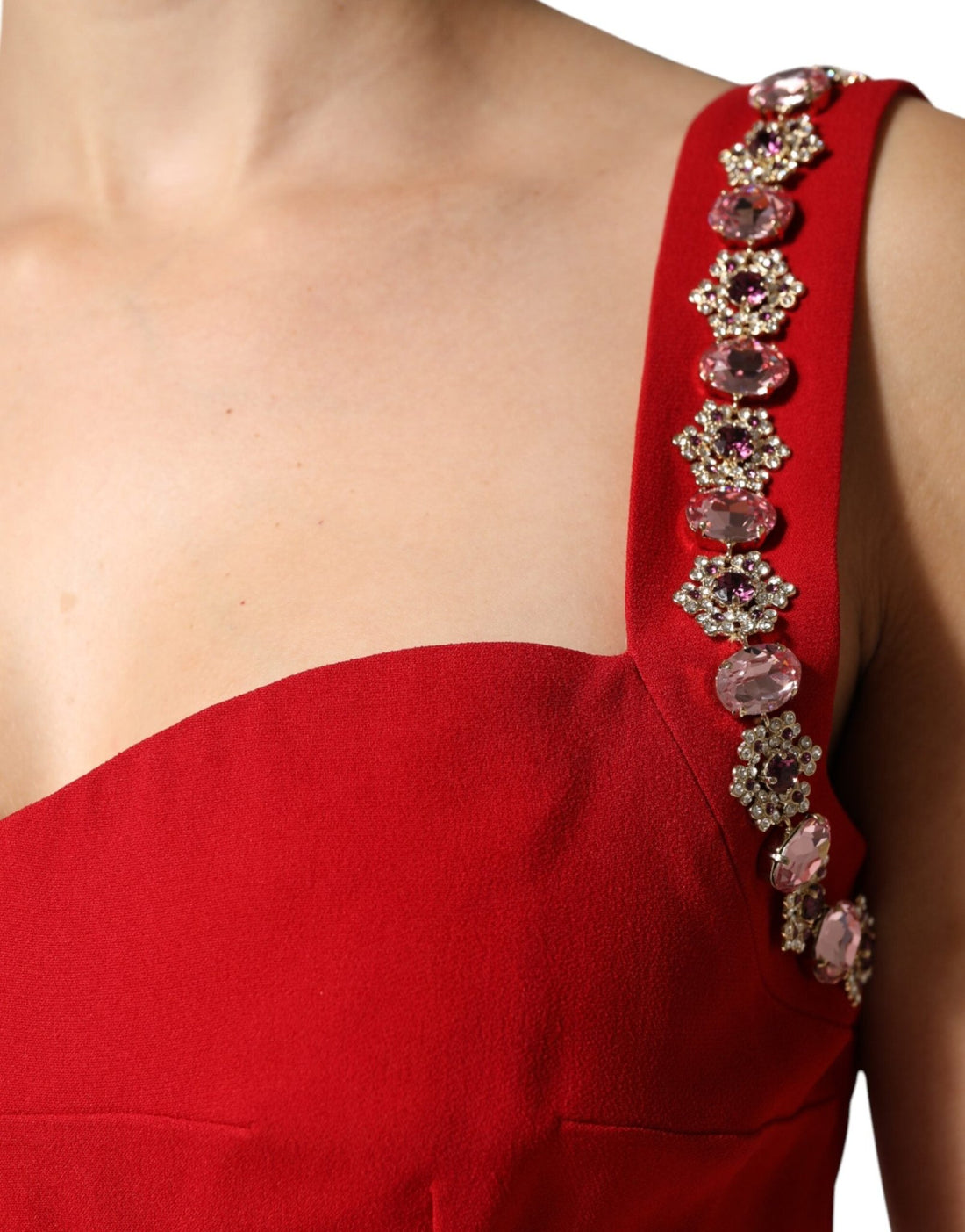 Dolce & Gabbana Red Embellished Bodycon Long Gown Dress - RIMODA