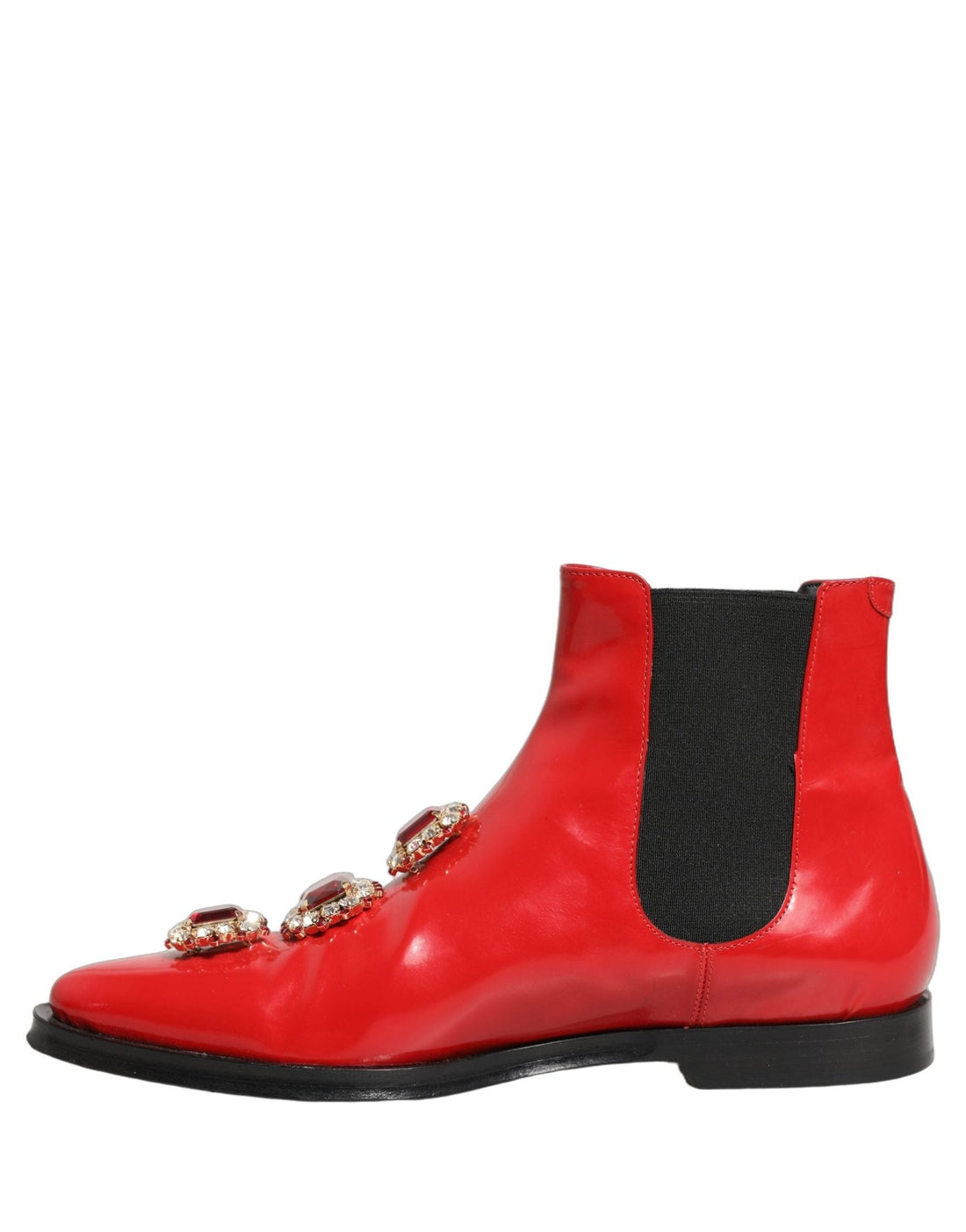 Dolce & Gabbana Red Embellished Chelsea Men Ankle Boots Shoes - RIMODA