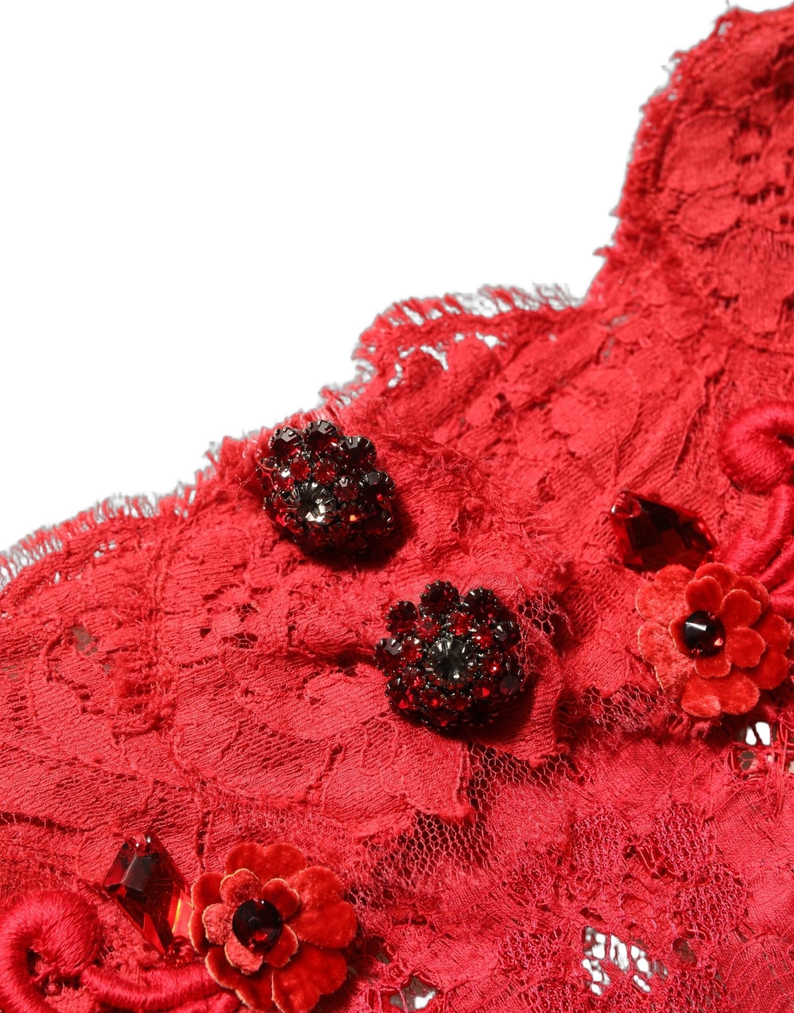 Dolce & Gabbana Red Embellished Mermaid Long Gown Dress - RIMODA