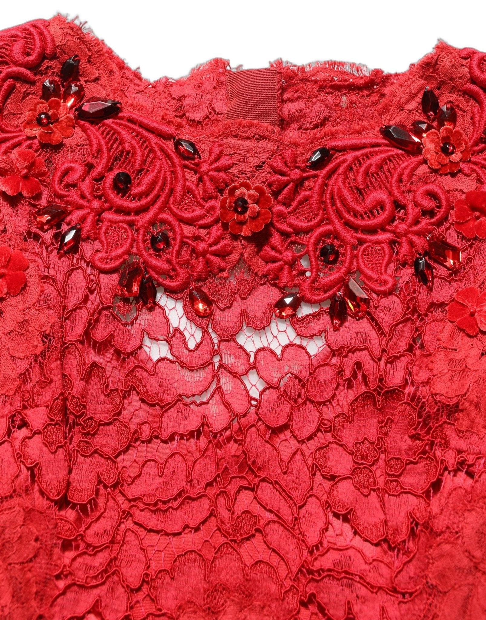Dolce & Gabbana Red Embellished Mermaid Long Gown Dress - RIMODA