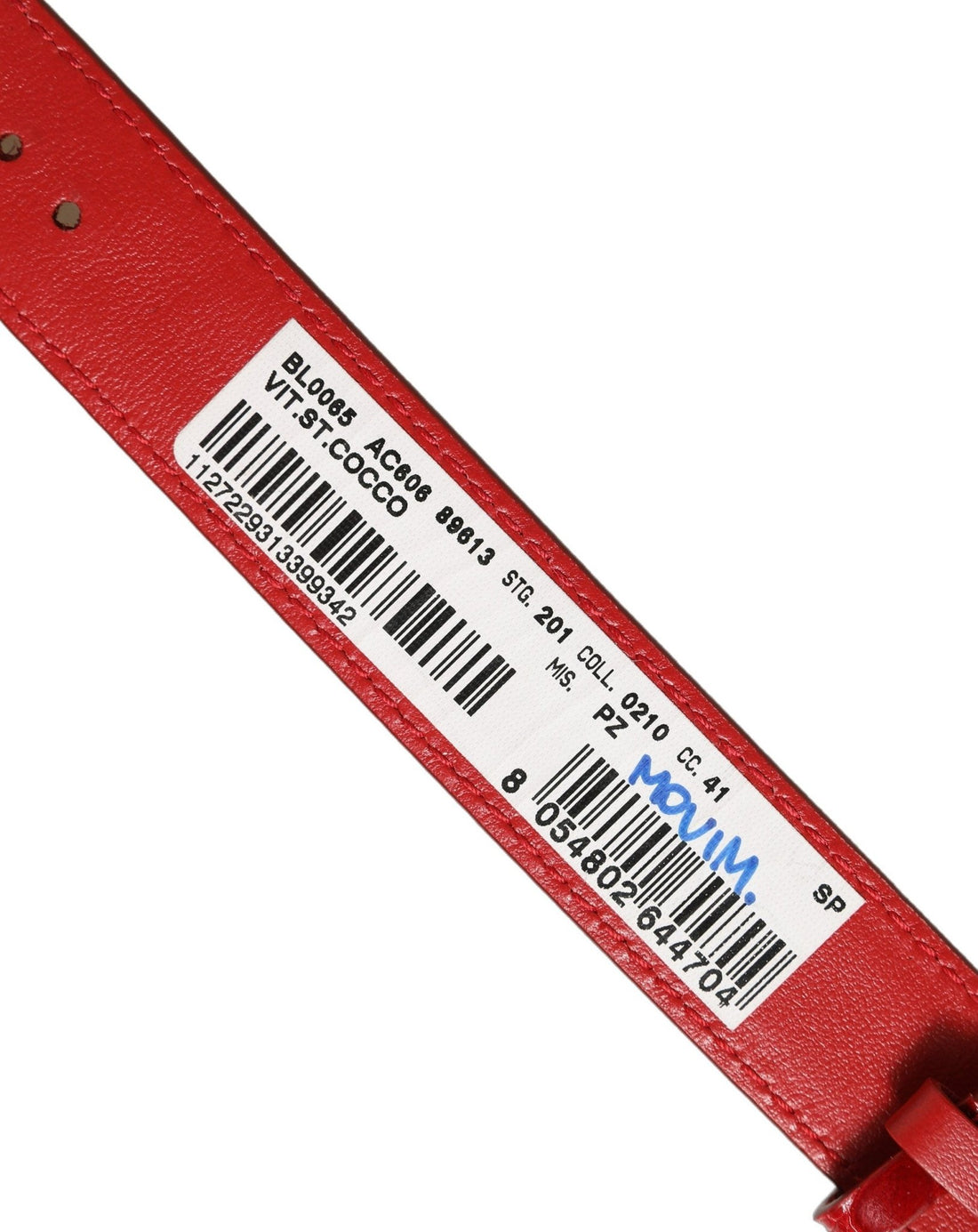Dolce & Gabbana Red Embossed Leather Gold Buckle Belt Strap Bracelet - RIMODA