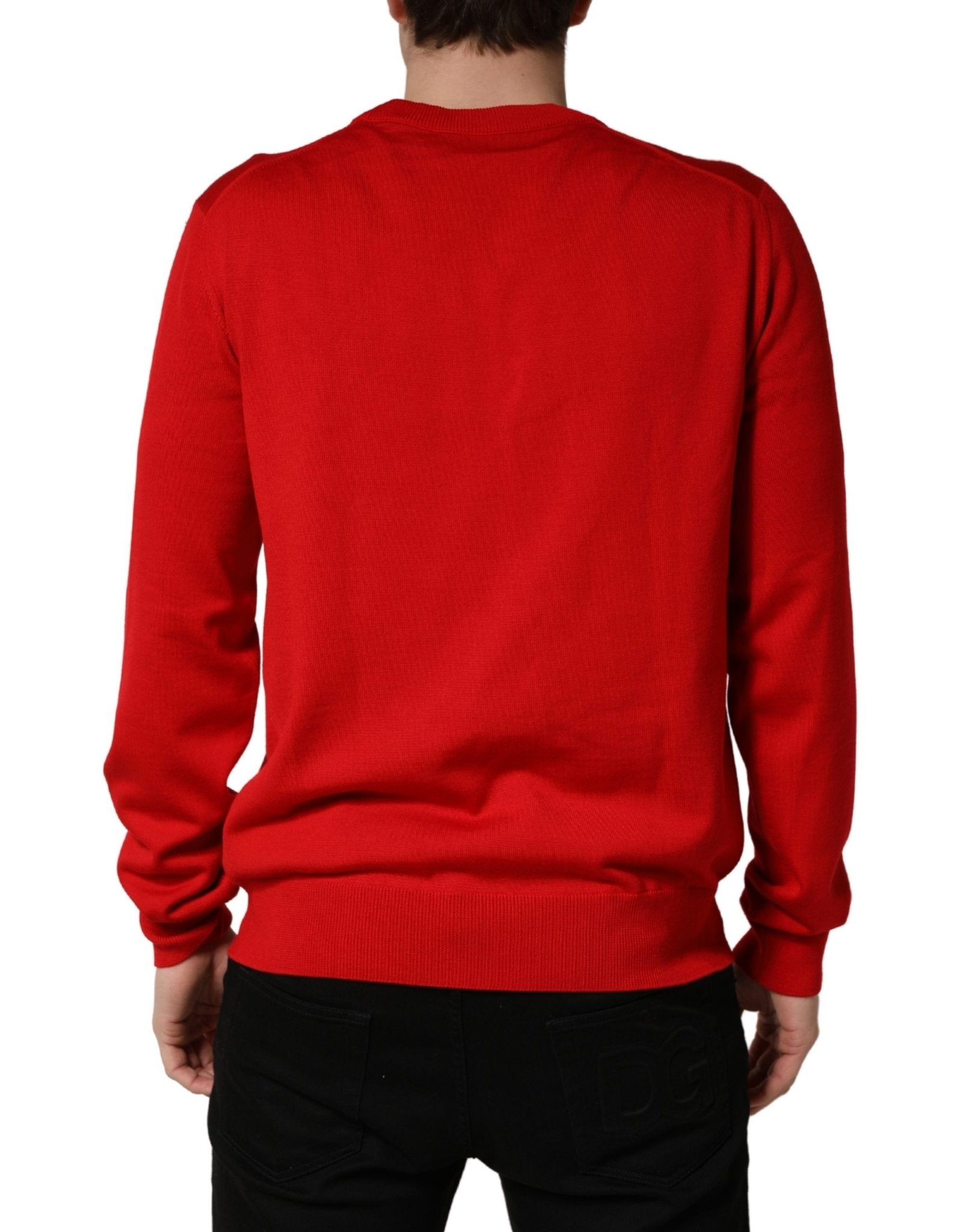 Dolce & Gabbana Red Eye Print Crew Neck Pullover Sweater - RIMODA