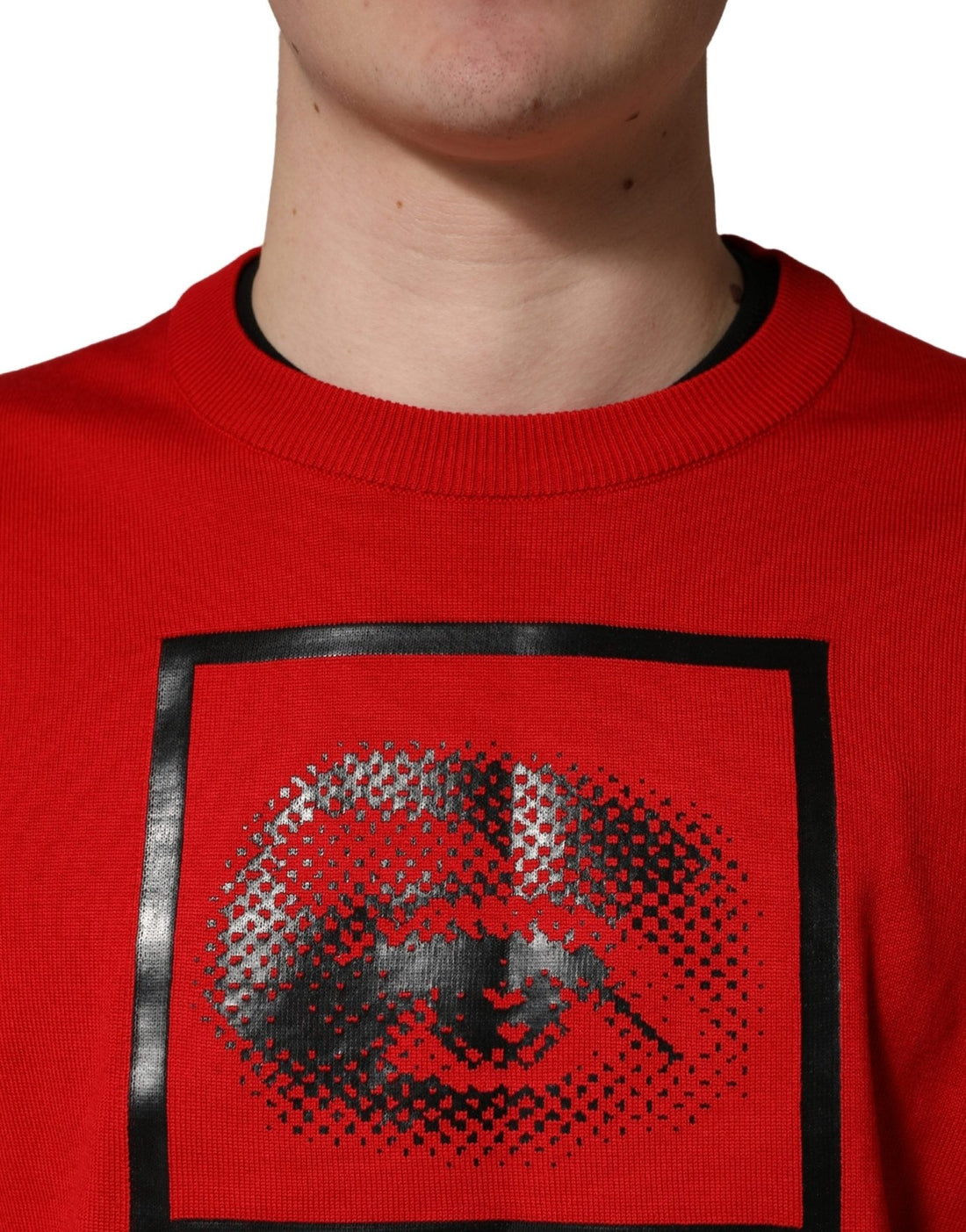 Dolce & Gabbana Red Eye Print Crew Neck Pullover Sweater - RIMODA