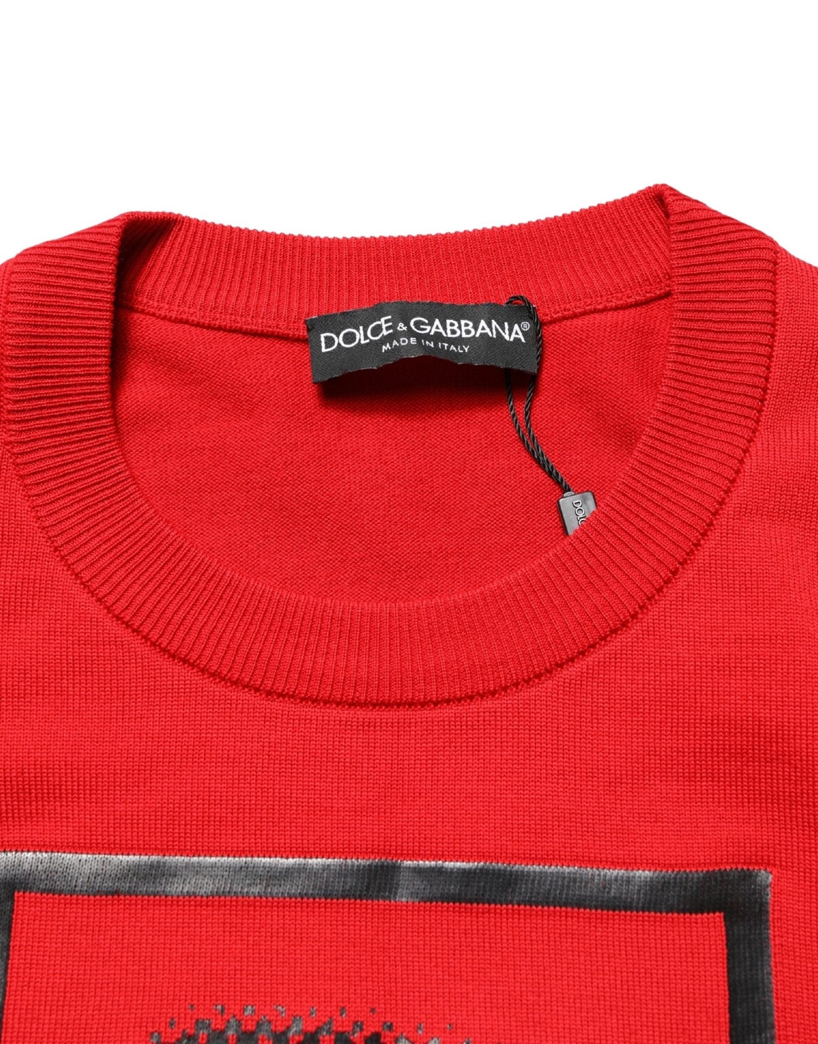 Dolce & Gabbana Red Eye Print Crew Neck Pullover Sweater - RIMODA