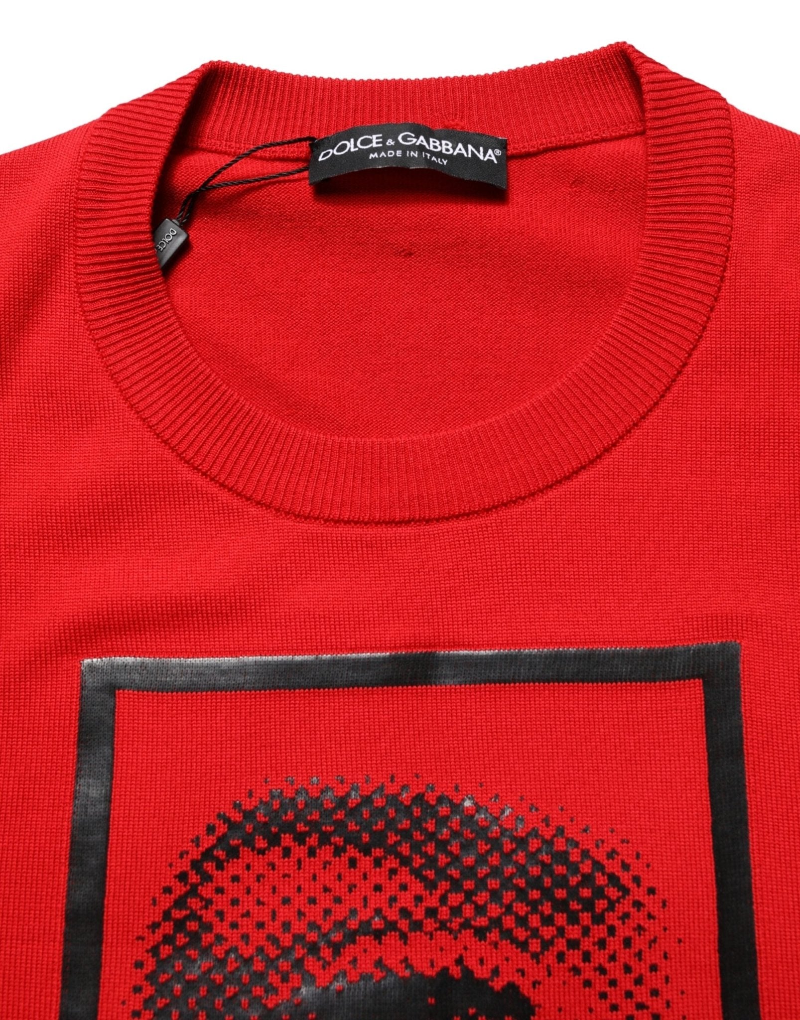 Dolce & Gabbana Red Eye Print Crew Neck Pullover Sweater - RIMODA