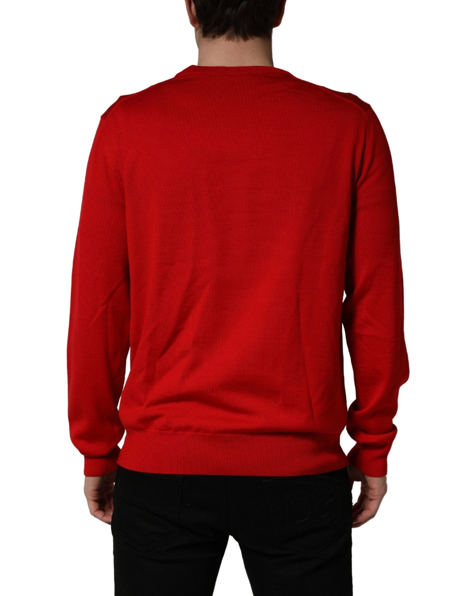 Dolce & Gabbana Red Eye Print Crew Neck Pullover Sweater - RIMODA