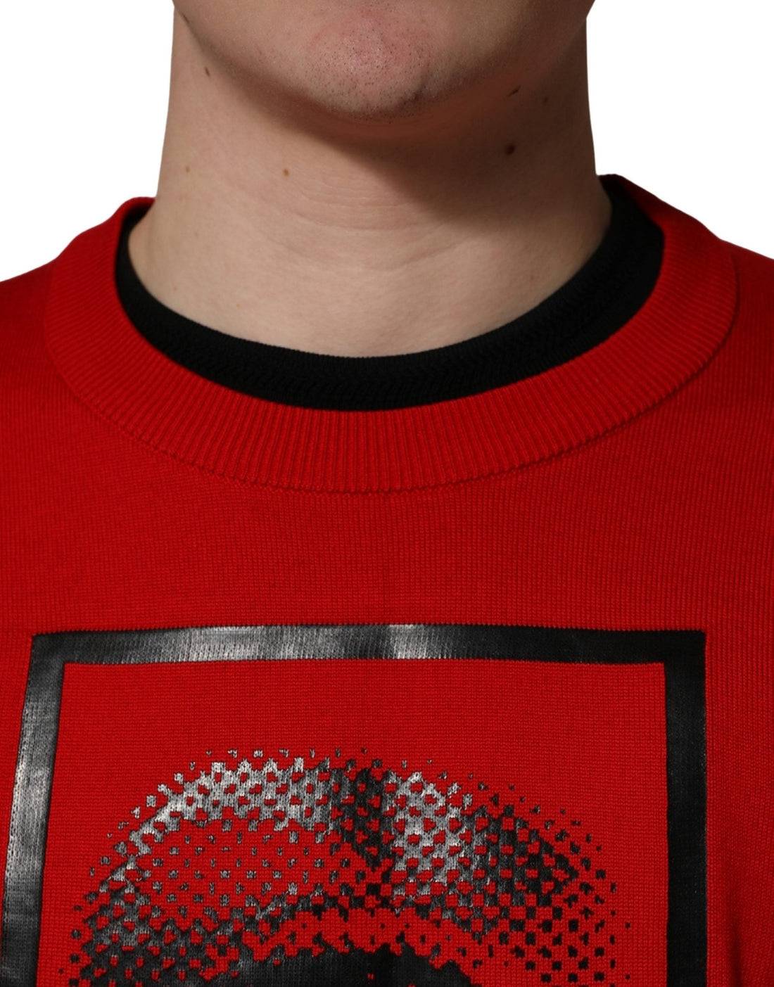 Dolce & Gabbana Red Eye Print Crew Neck Pullover Sweater - RIMODA