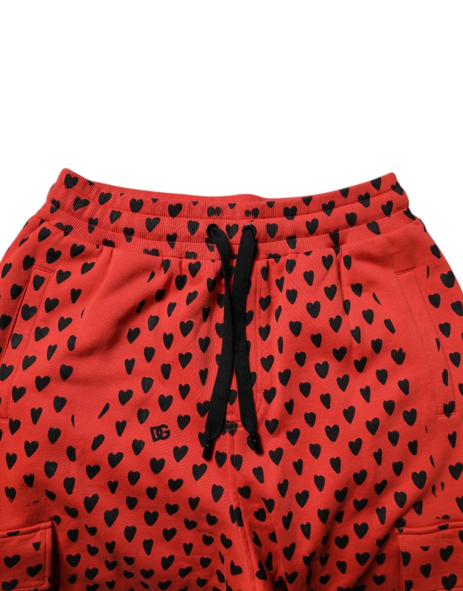 Dolce & Gabbana Red Hearts Cargo Jogger Men Sweatpants Pants - RIMODA