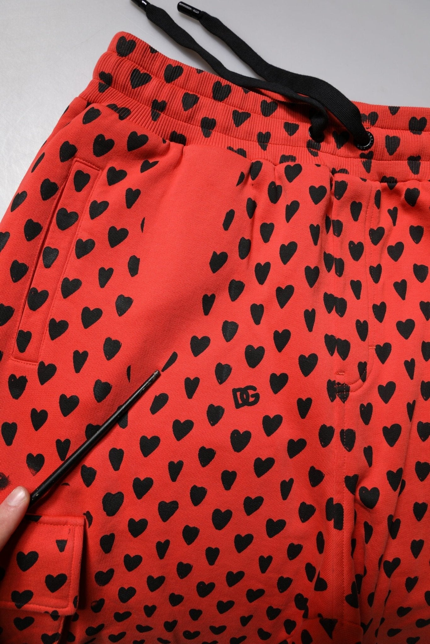 Dolce & Gabbana Red Hearts Cargo Jogger Men Sweatpants Pants - RIMODA