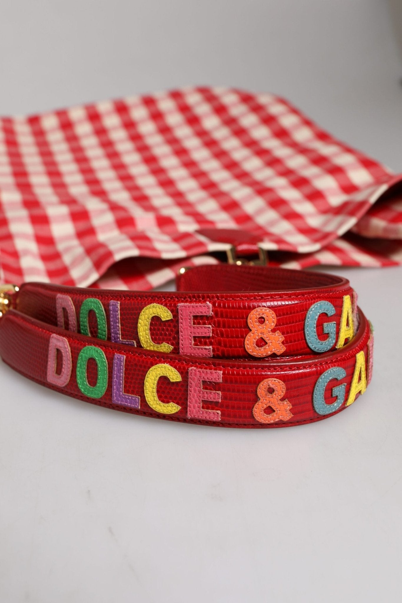 Dolce & Gabbana Red I Love Pizza Rhinestone Embellished Tote Bag - RIMODA